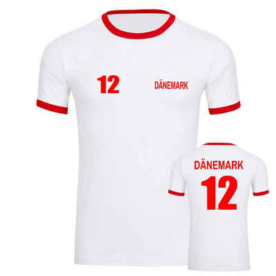 multifanshop T-Shirt Kontrast Dänemark - Trikot 12 - Männer