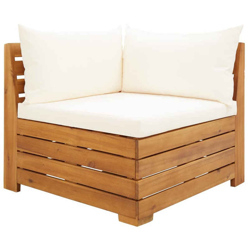 vidaXL Loungesofa Modular-Sofa-Eckelement 1 Stk. mit Kissen Akazien Massivholz, 1 Teile