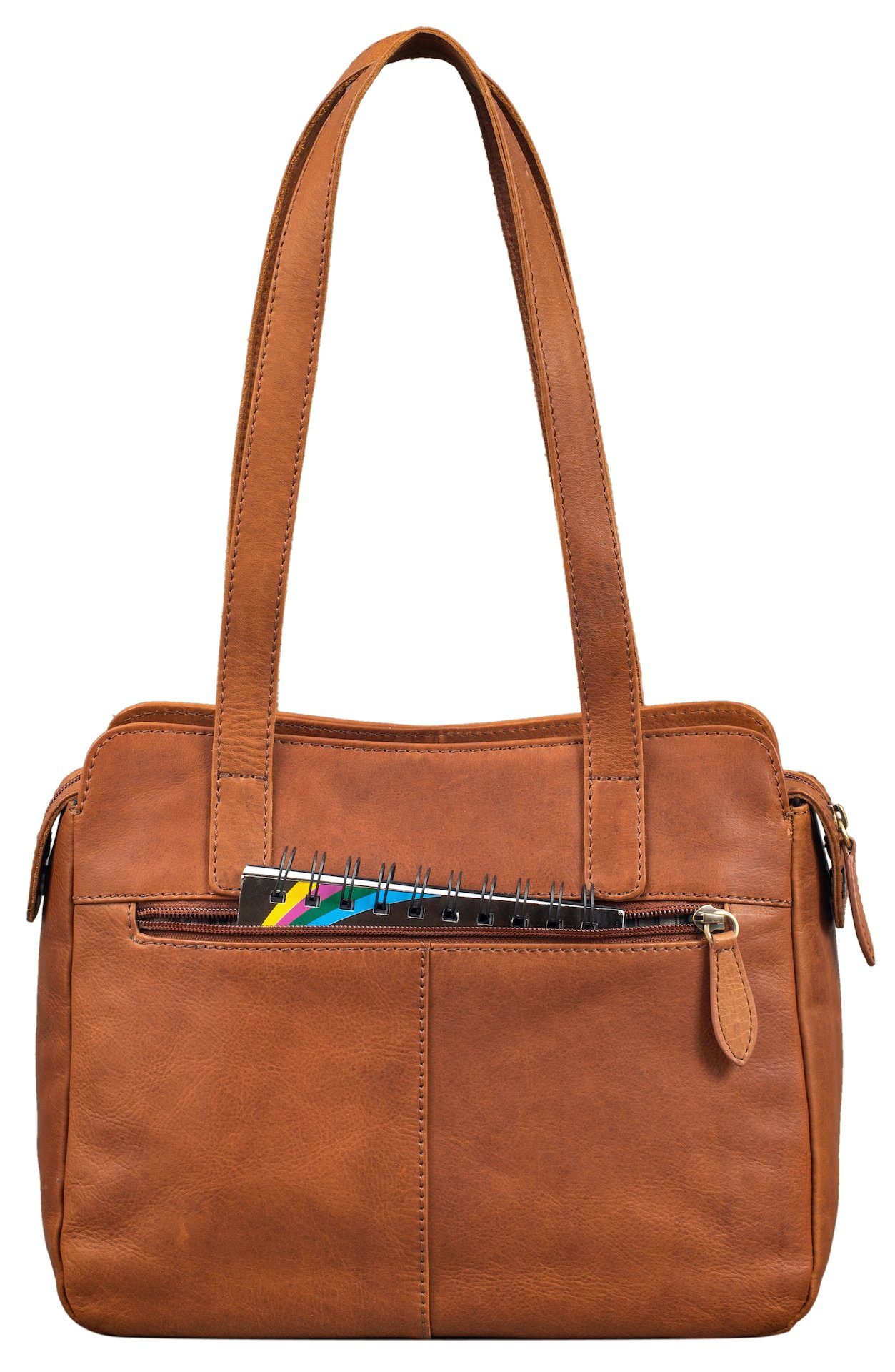 Benthill Handtasche Damen Echt Leder Henkeltasche Umhängegurt Vintage Tasche Umhängetasche, Schultergurt / Umhängegurt Reißverschlussfach