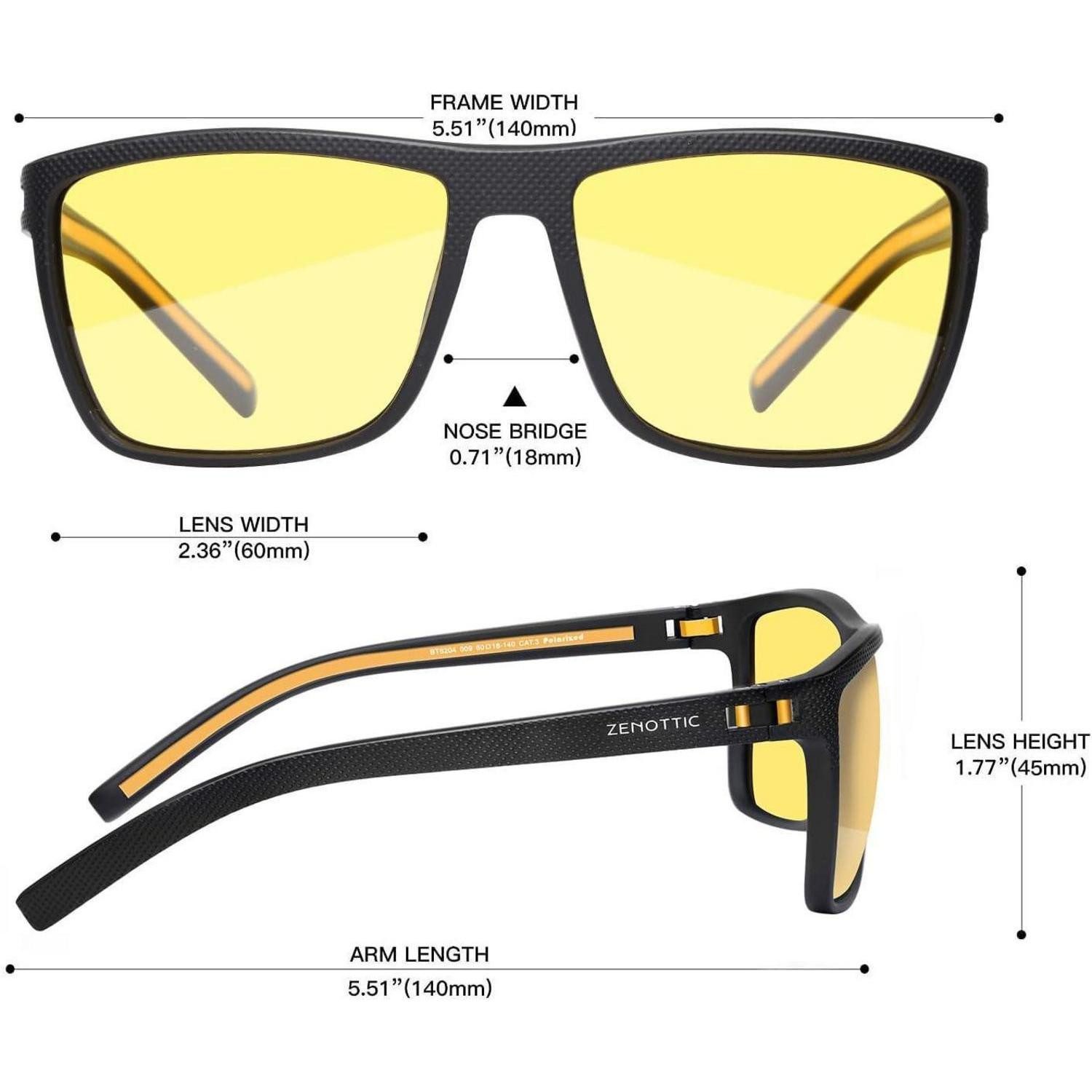 LuxusKollektion Sonnenbrille Sonnenbrille Polarisierte Herren C09 Schwarzer Rahmen Nachtfahrbrillen