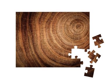 puzzleYOU Puzzle Gefällte Eiche: Stamm mit Jahresringen, 48 Puzzleteile, puzzleYOU-Kollektionen Bäume, Wald & Bäume