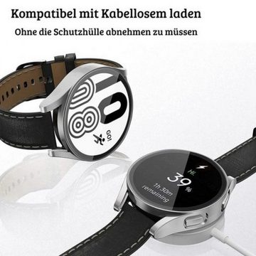 SmartUP Smartwatch-Hülle 2X Schutzhülle für Samsung Galaxy Watch 4 40mm / 44mm Schutzglas, Schutzglas, Stoßfest, Displayschutz, Rundumschutz