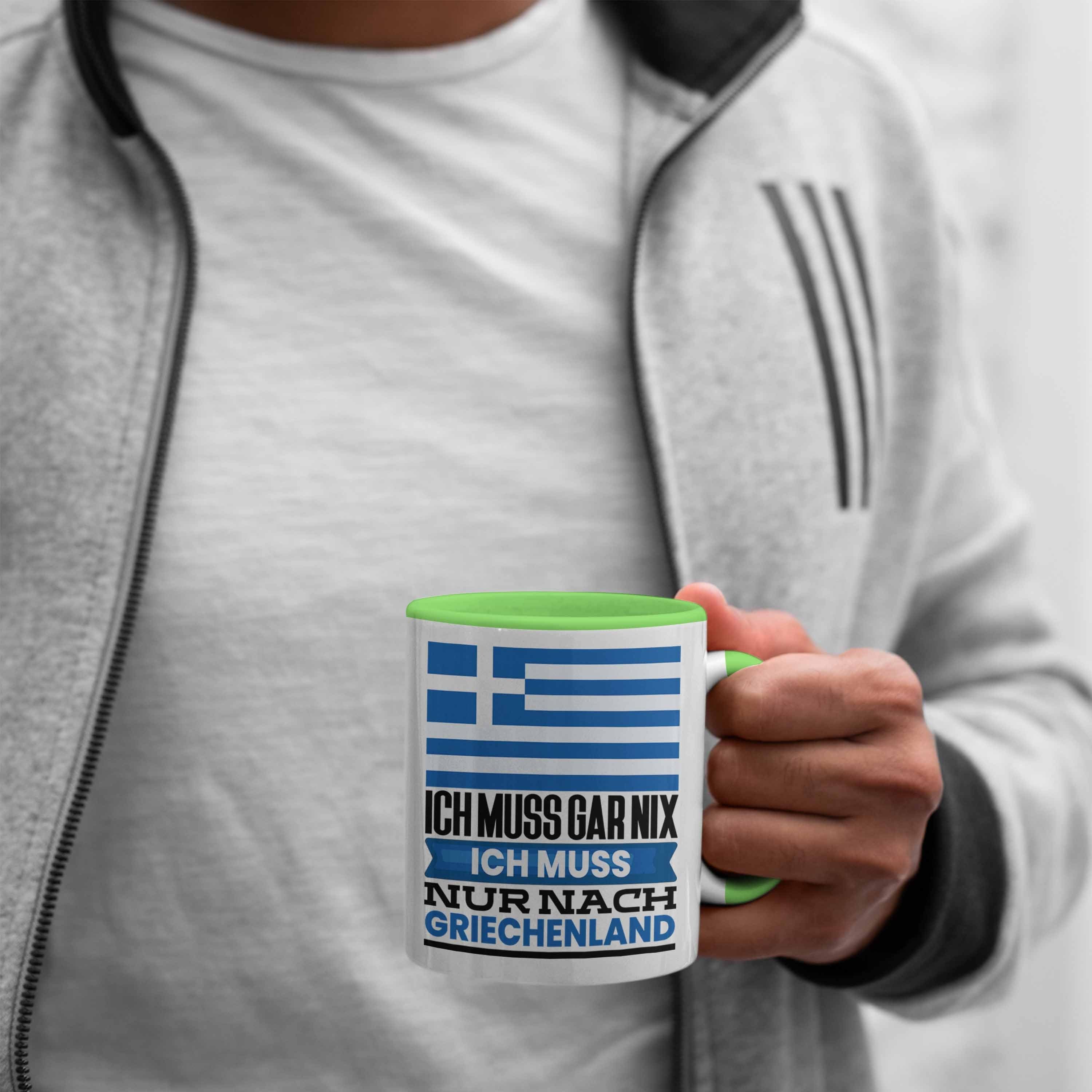 Tasse für Geschenkide Urlaub Geburtstag Geschenk Tasse Trendation Grün Griechenland Griechen