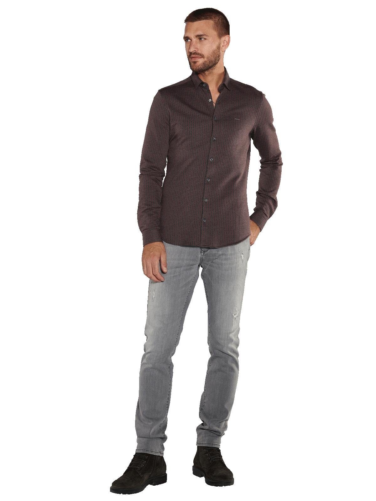 emilio adani Langarmhemd emilio adani Herren Langarm-Hemd regular, Bordeaux