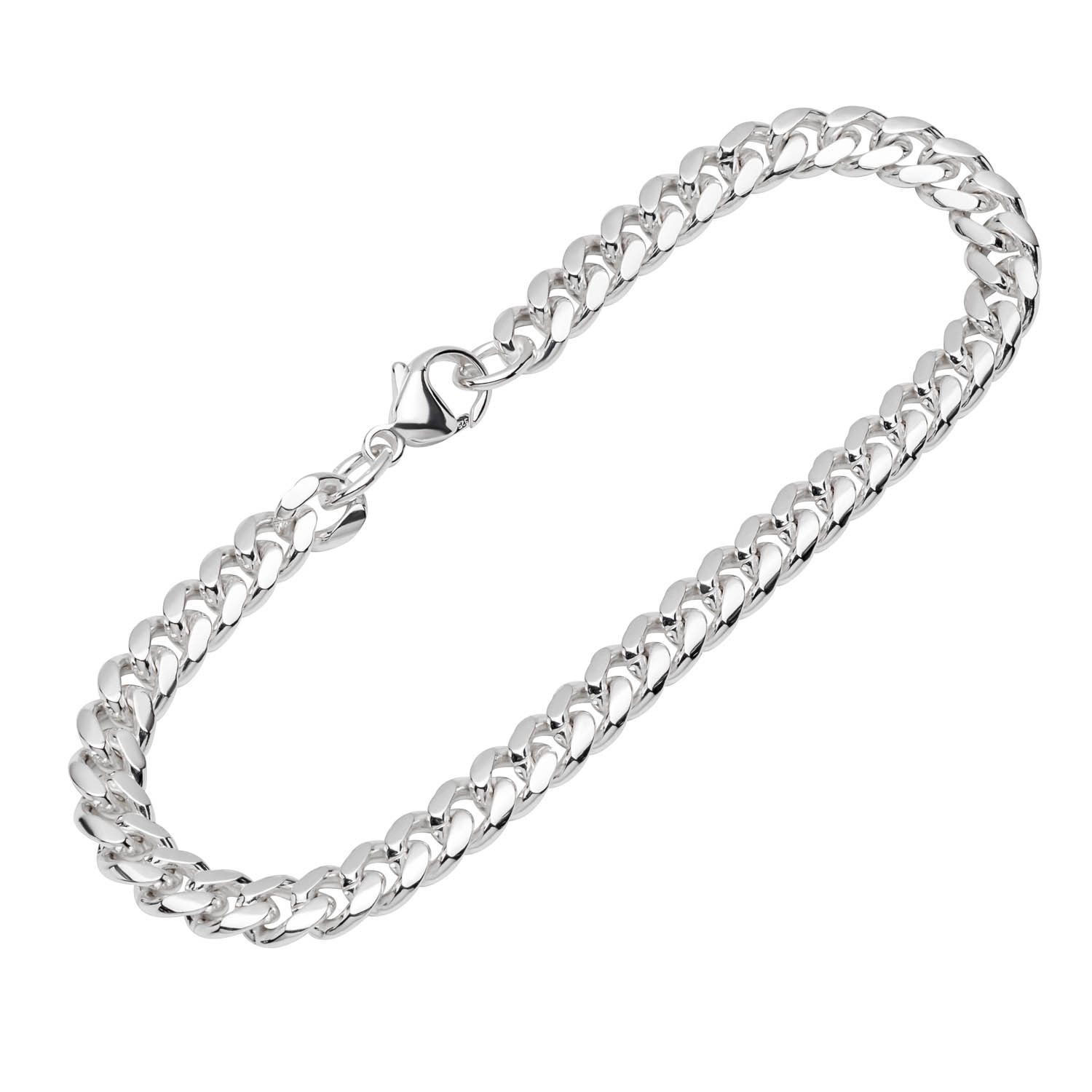 NKlaus Silberarmband Armband 925 Sterling Silber 21cm Panzerkette oval (1 Stück), Made in Germany