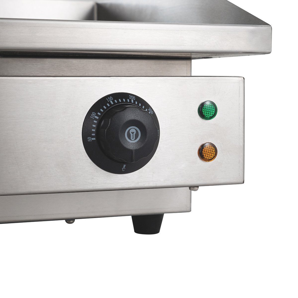 GastroHero Elektrogrill Elektro Grillplatte glatt 550 mm 3 kW Tischgerät Edelstahl, 3000 W
