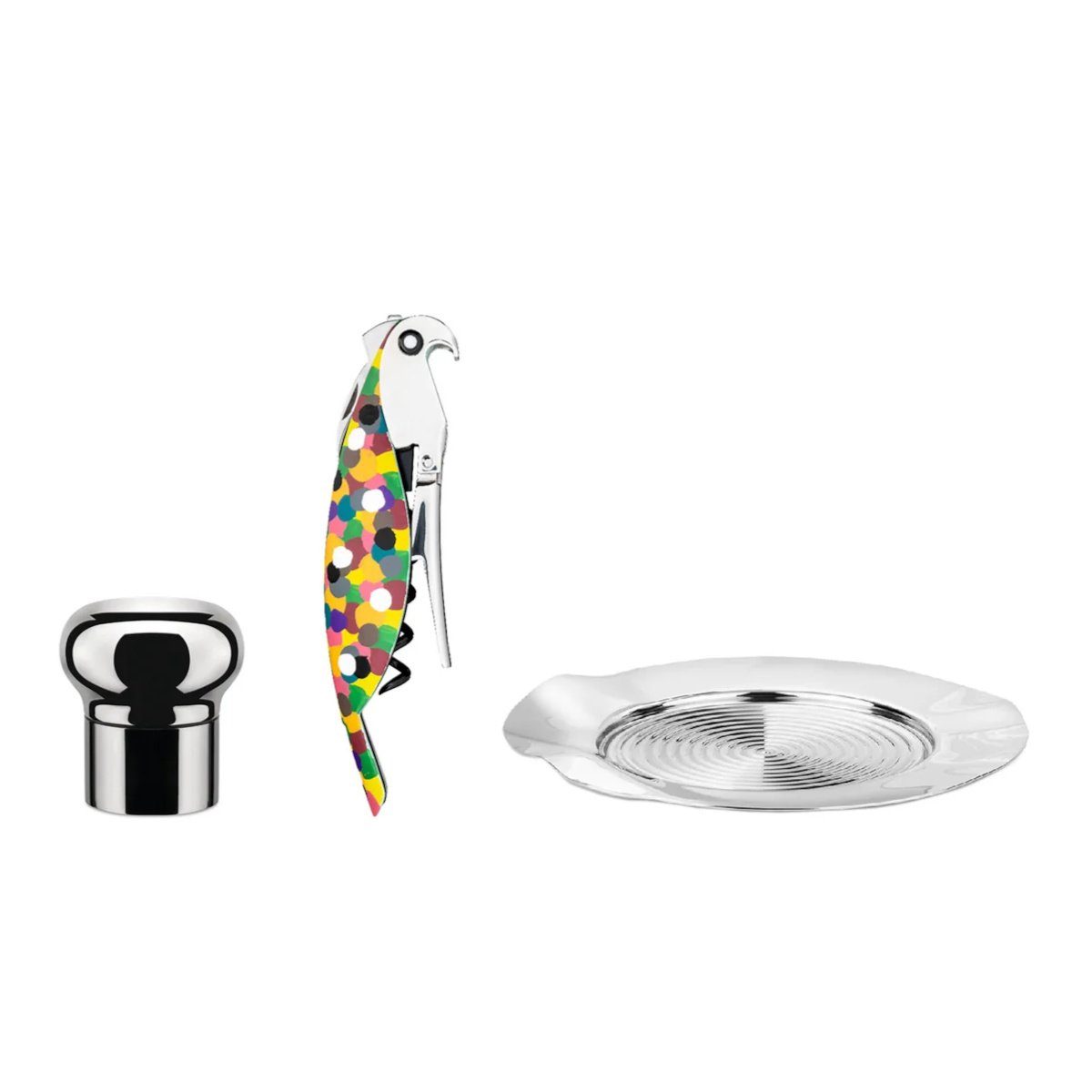 Alessi Weinflaschenöffner Wein Geschenkset Parrot