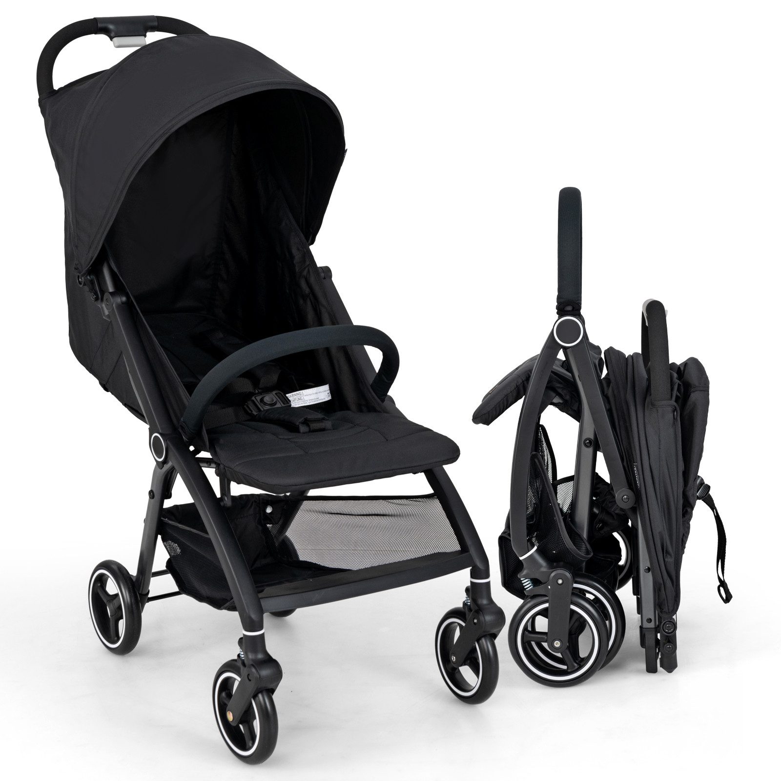 COSTWAY Kinder-Buggy, Kinderwagen klappbar, verstellbar
