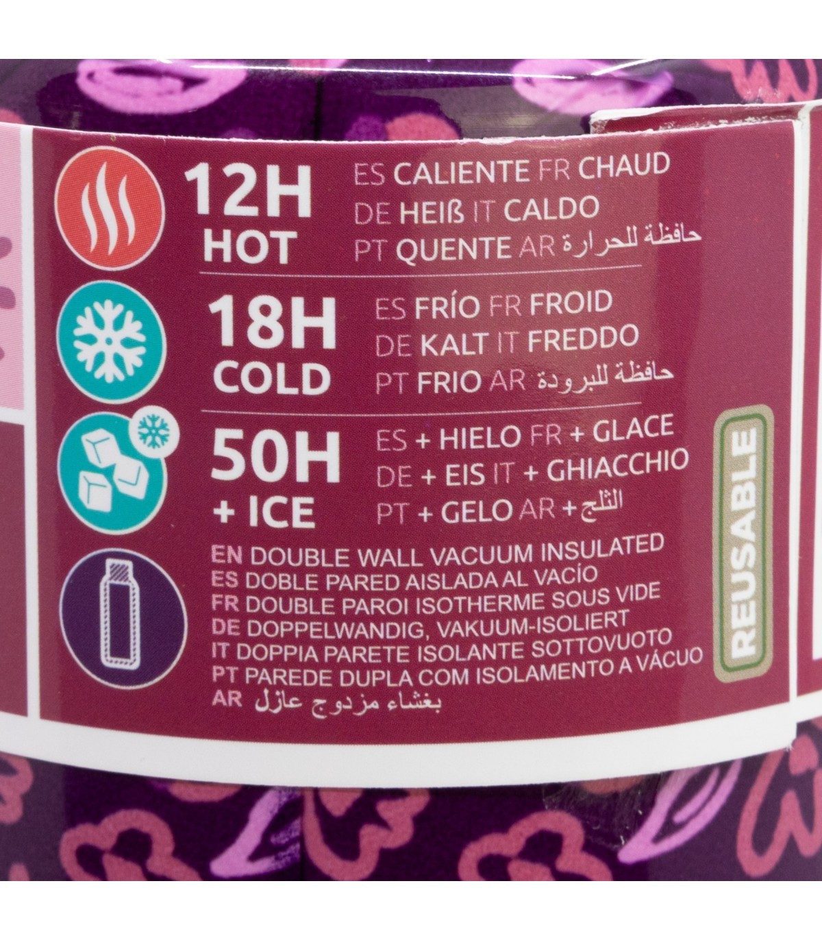 Disney Minnie Mouse Thermobecher 515 ml aus Edelstahl doppelwandig für warme und kalte Getränke, Edelstahl