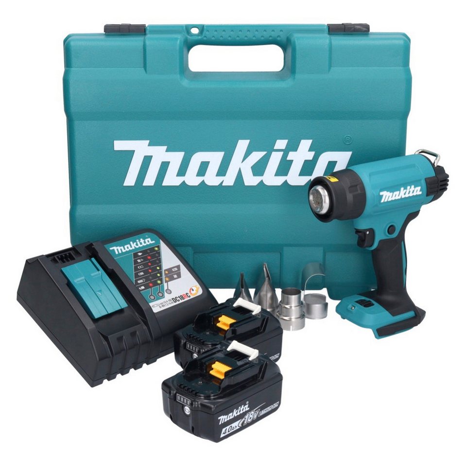Thumbnail - Makita Heißluftgebläse DHG 181 RMK Akku Heißluftgebläse 18 V 150 - 550°C + 2x Akku 4,0 Ah +