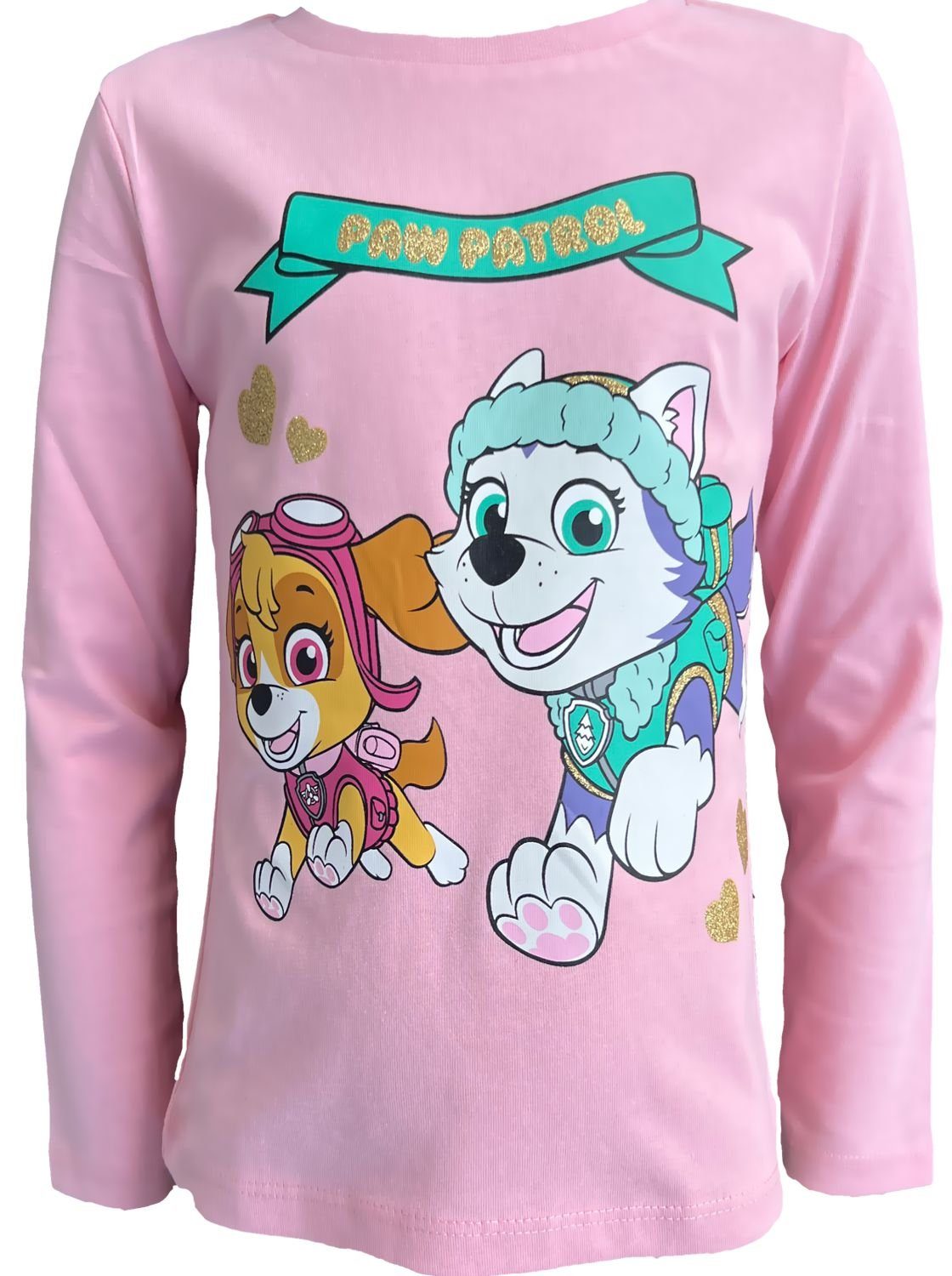 PAW PATROL Langarmshirt 2x Mädchen Longsleeve T-Shirt 98 104 110 116 128 pink + rosa