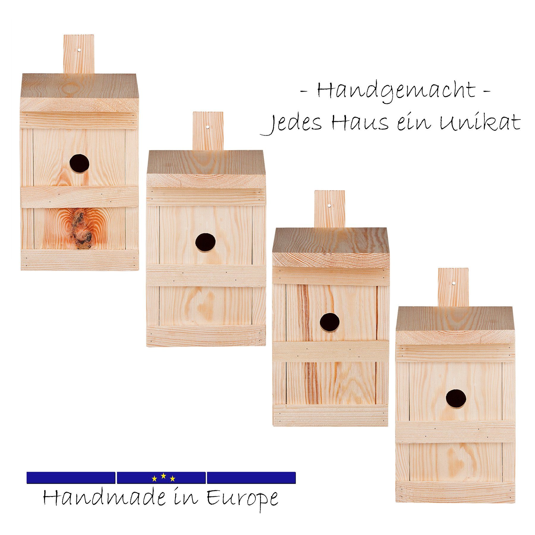 BigDean Nistkasten Vogelhaus für Meisen & Kleinvögel Massivholz 27x17x17cm Brutkasten, Kleinvogel Massivhaus aus Holz. Brutkasten, Nistkasten