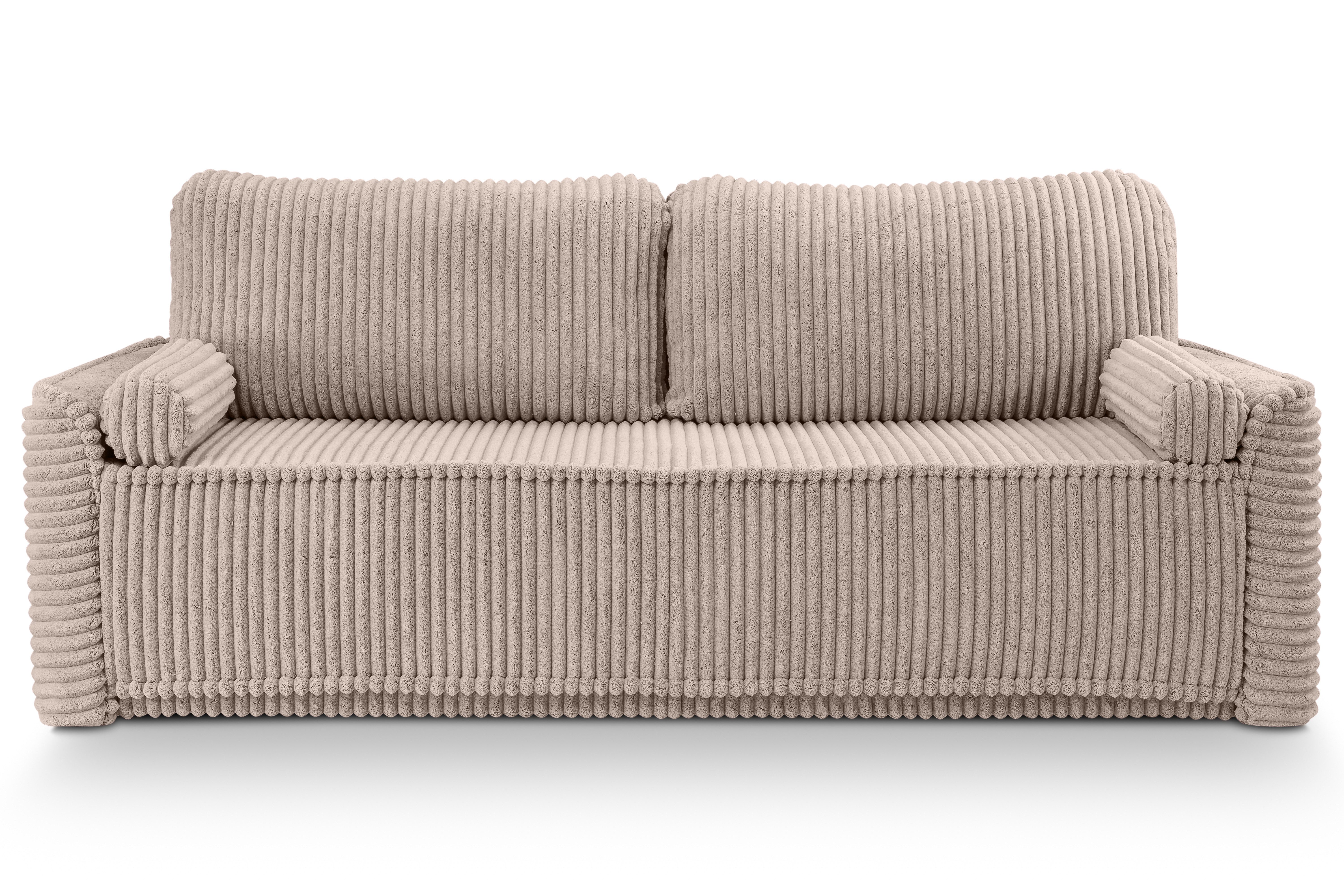 furnling Schlafsofa Grubo, inkl. 2 Rücken- und Zierkissen, funktionale Couch mit ausziehbarer Liegefläche aus hochwertigem Cord