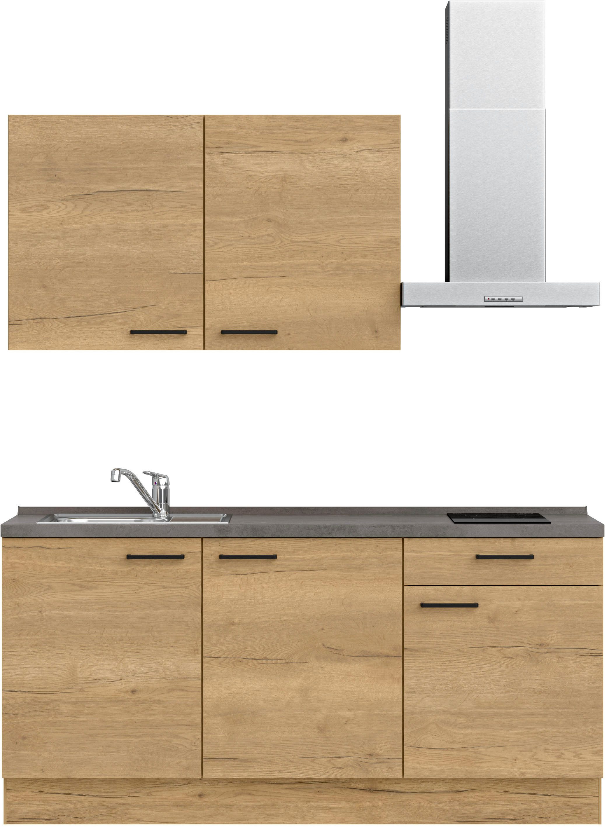 nobilia® Küchenzeile "Structura I", NEU: individuell anpassbar mit gratis Profi-Beratung, vormontiert, Breite 180 cm, Ausrichtung wählbar, wahlw. mit E-Geräten