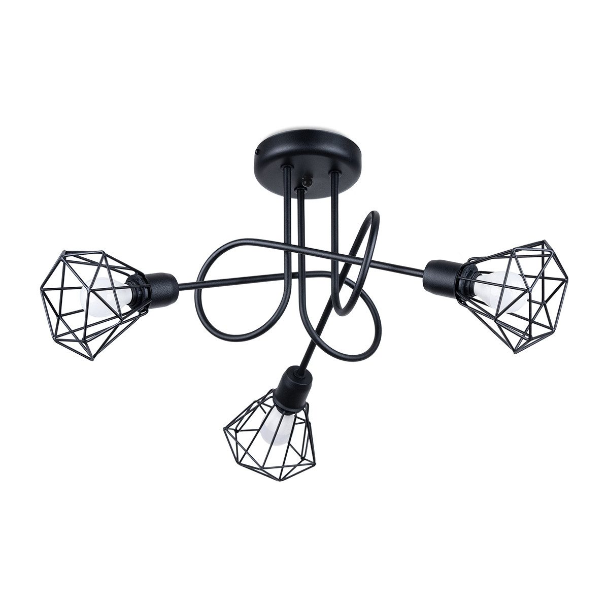 SOLLUX lighting Kronleuchter Kronleuchter Artemis 3S Schwarz, Nicht enthalten