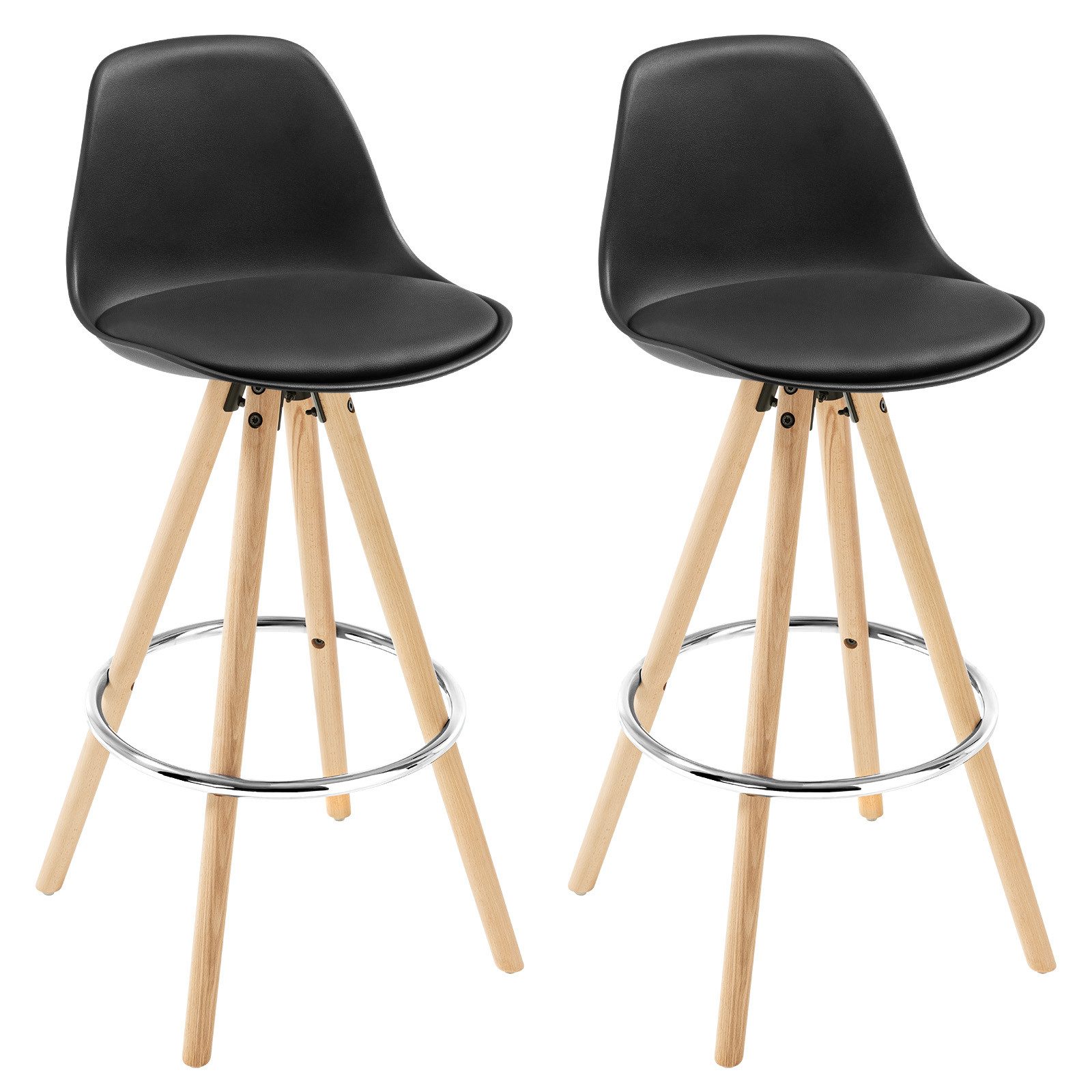Woltu Высокие табуреты (2 St), Design Stuhl, optimal Komfort, aus Kunstleder