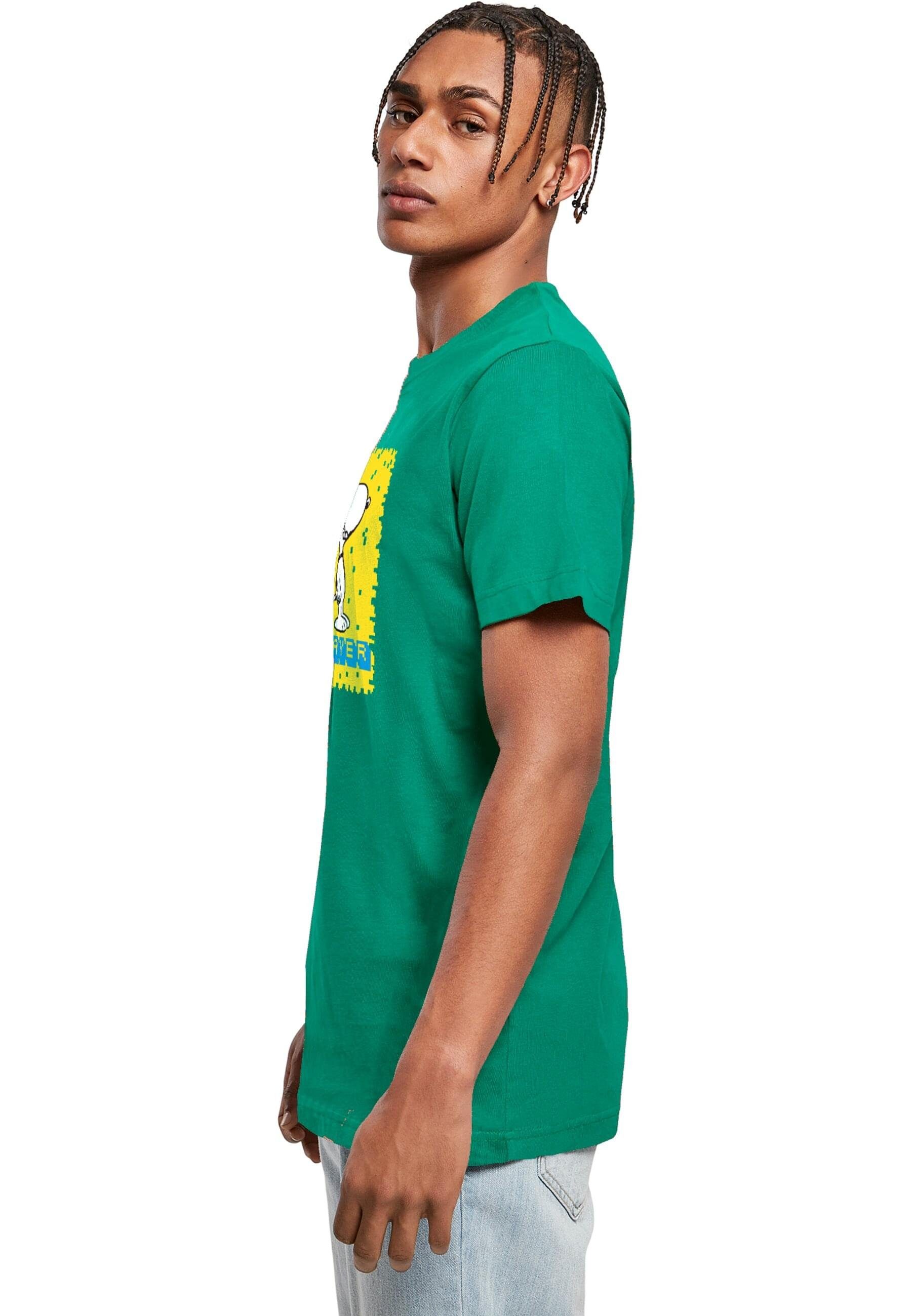 Merchcode T-Shirt Herren Peanuts - Player Neck T-Shirt Round (1-tlg) forestgreen