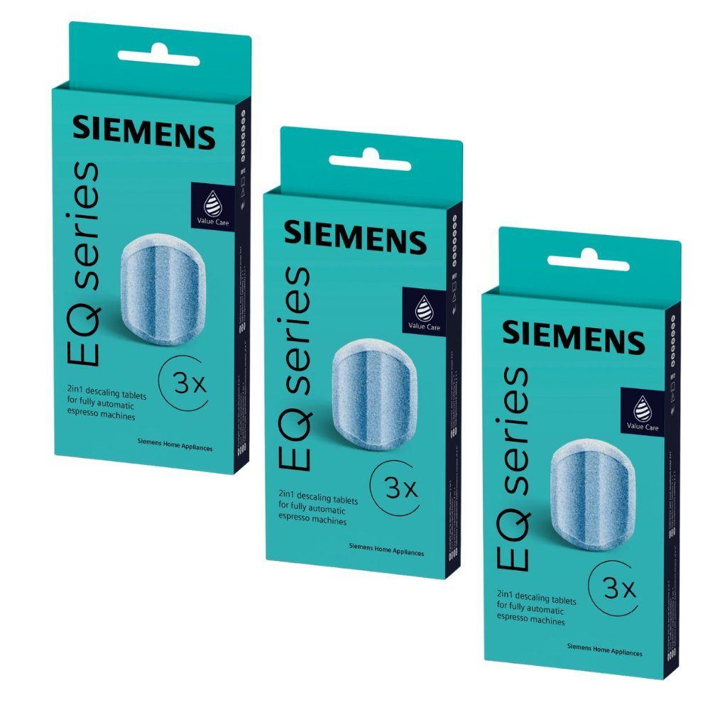 SIEMENS 2x TZ80002A Entkalkungstabletten (Spar-Set, [- 3× TZ80002A = 9 originale Siemens Entkalkungstabletten Entkalkungstabletten für Siemens EQ‑Series Kaffeevollautomaten)