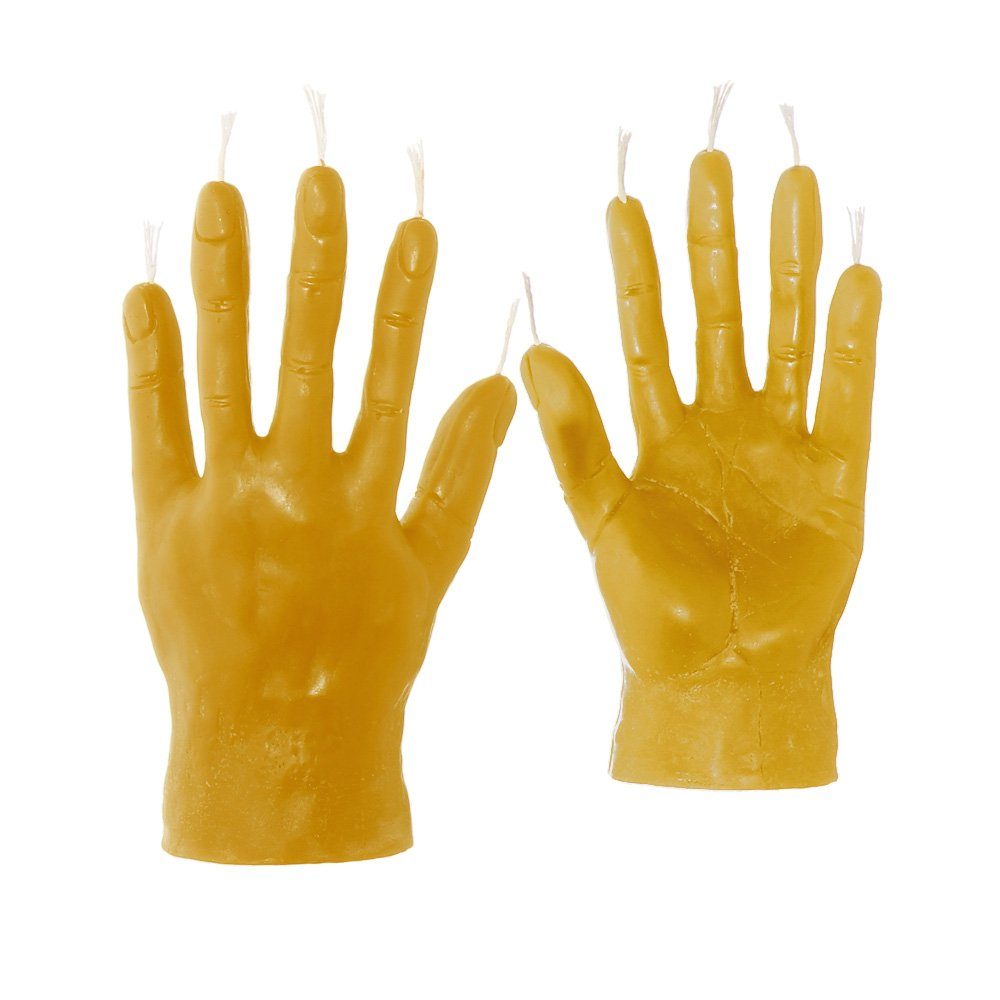 NKlaus Formkerze 2x Bienenwachs Rumeshand gelb günstig online kaufen