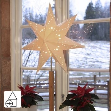 STAR TRADING LED Dekolicht Karo, Star Trading Weihnachtsstern beleuchtet stehend Fensterstern mit Bel