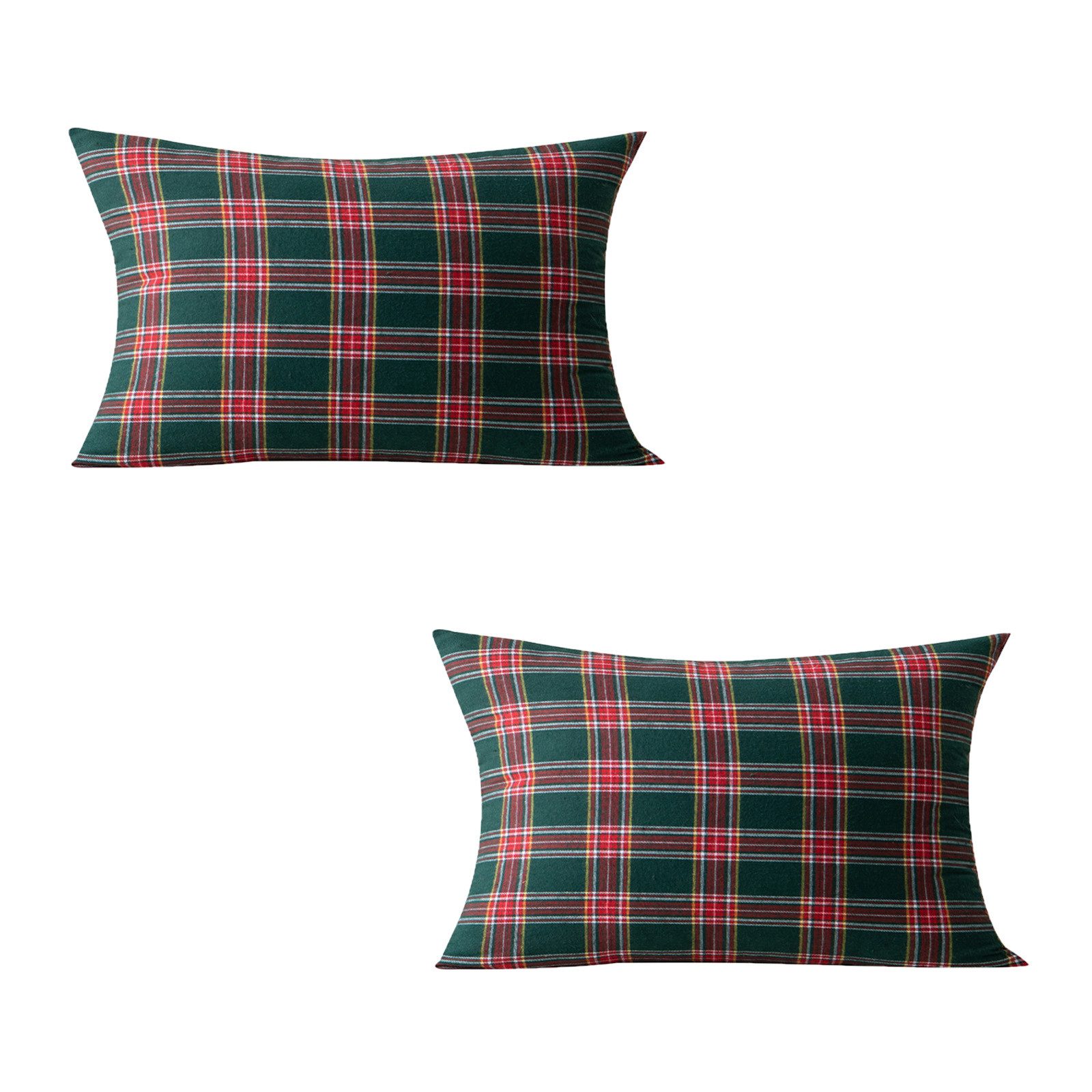 BTTO Kissenbezug Kissenbezug Weihnachten 2 er Set,Kariert Plaid Kissenhülle, Weihnachtskissenbezug Dekorative Kissenbezüge Baumwolle Polyester