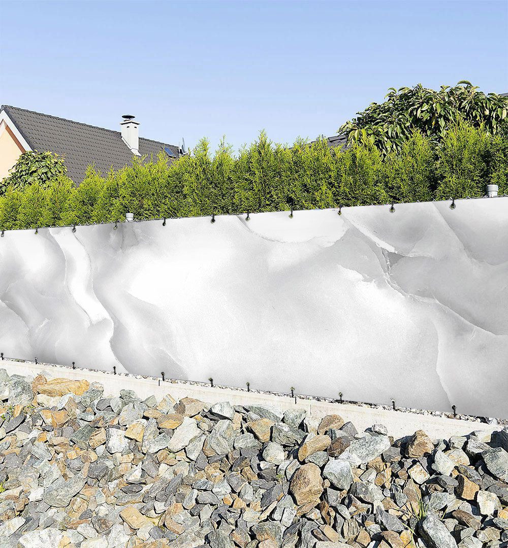 Sichtschutzzaunmatten Zaunbanner Weißer Marmor mit Rissen Sichtschutz Garten Zaun