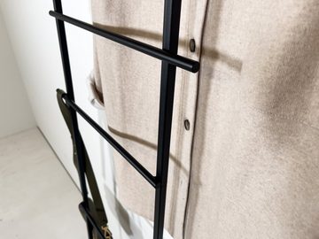 kommod Handtuchleiter ALEX, Kleiderleiter, Kleiderständer – 179,5 x 50 x 9 cm – Metall schwarz