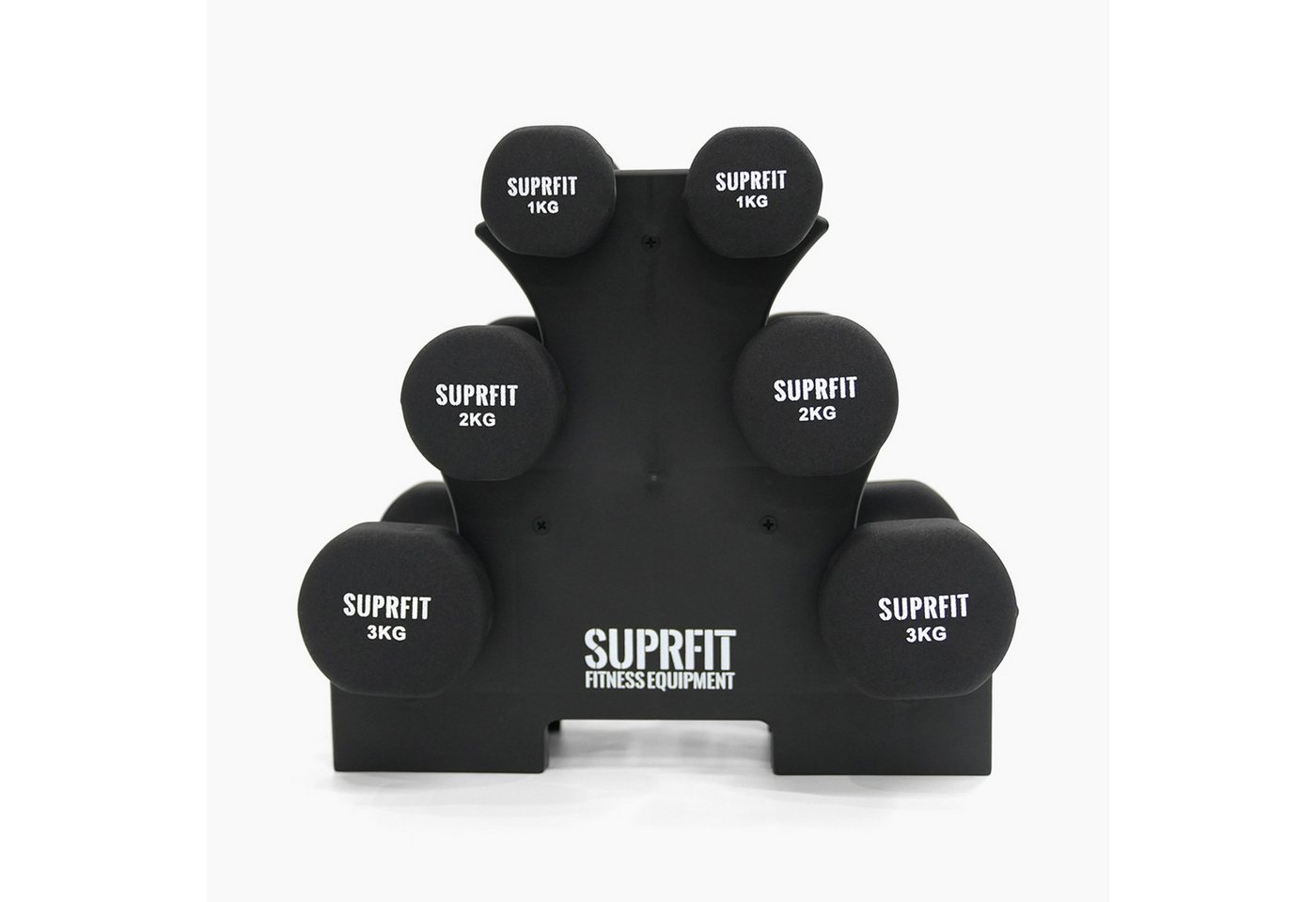 SF SUPRFIT Kurzhantel Suprfit Vinyl Gymnastikhantel Set inkl. Ablage, (1-3kg), 2x1kg, 2x2kg, 2x3kg