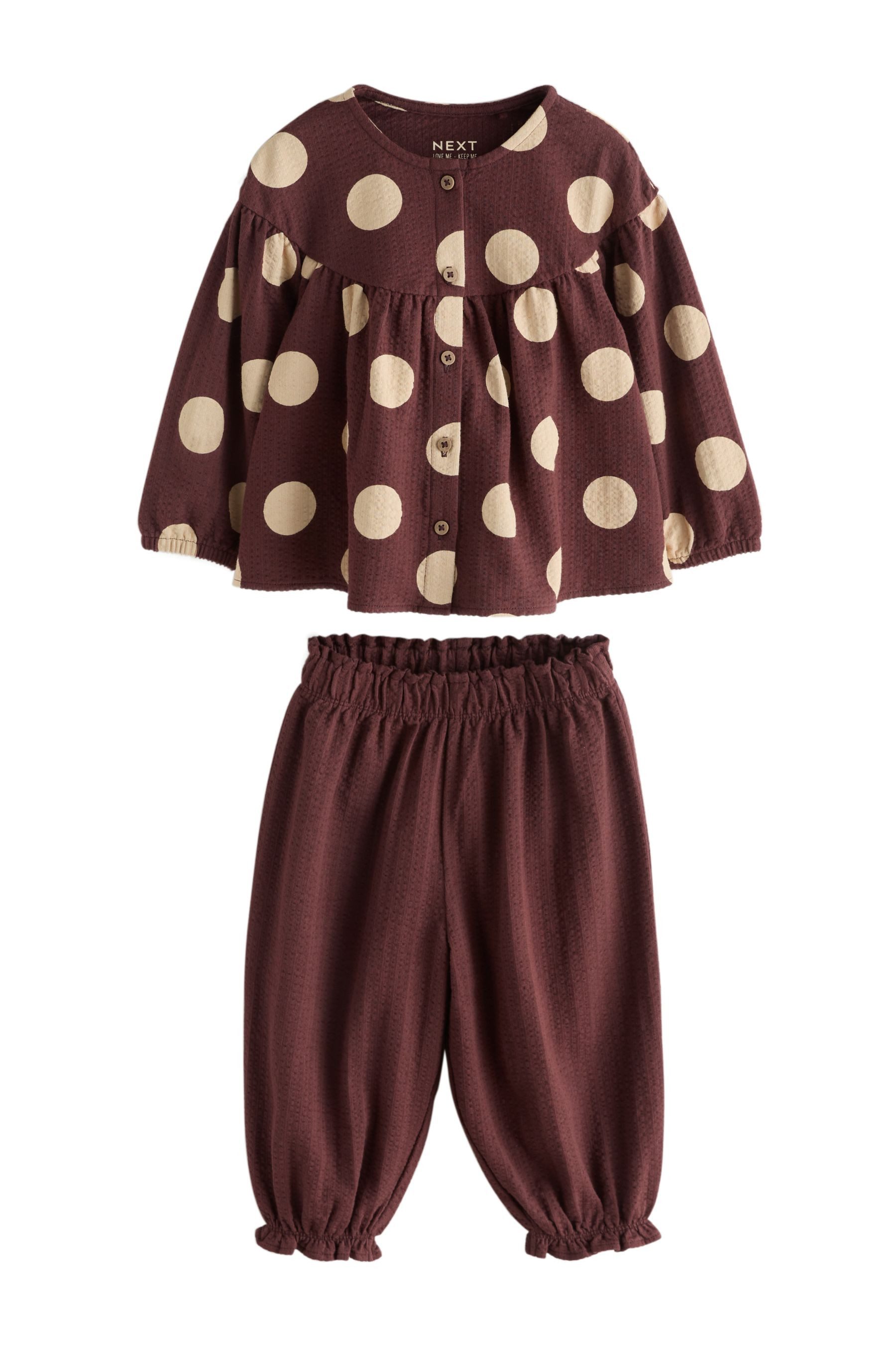 Next Langarmshirt & Hose Langärmelige Bluse und Pluderhose im Set (2-tlg)