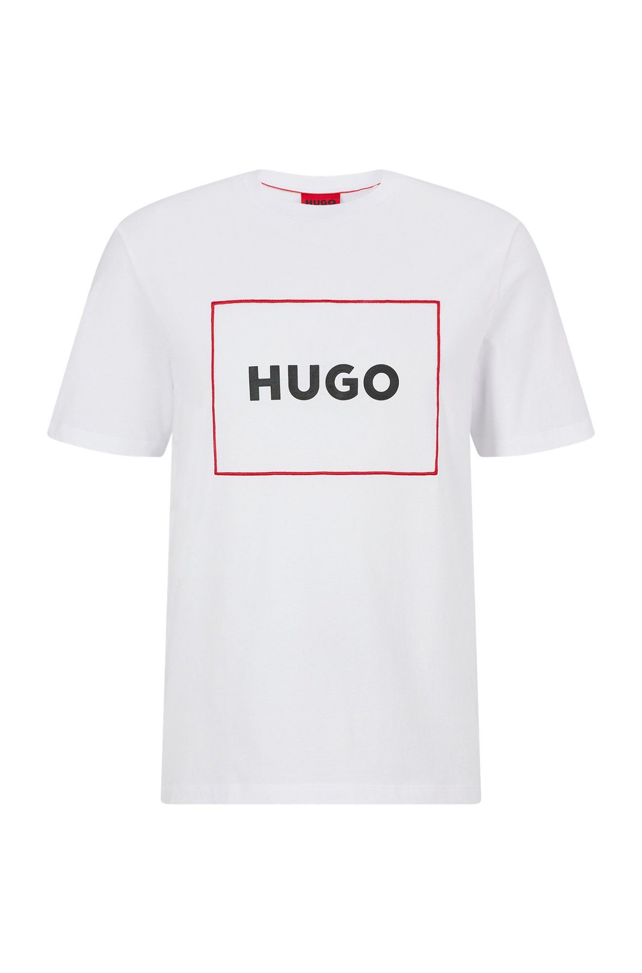 HUGO T-Shirt Herren T-Shirt - DUMEX, Rundhals, Kurzarm, Logo Weiß
