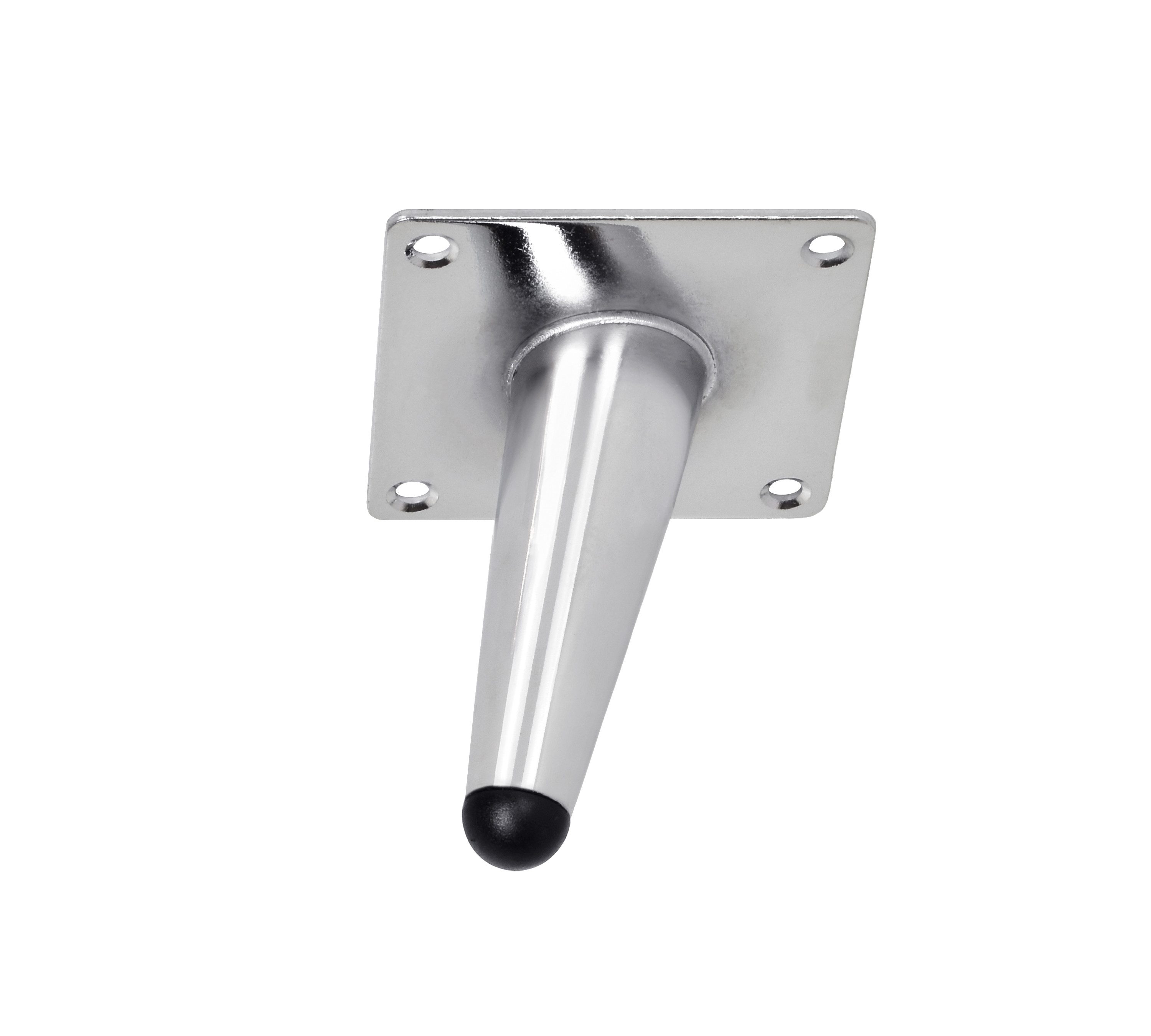 Prima-Online Tischbein 4x Schräg Möbelfüße Chrome Konisch Möbelbeine Metall 10-23 cm – Bild 4 von 5