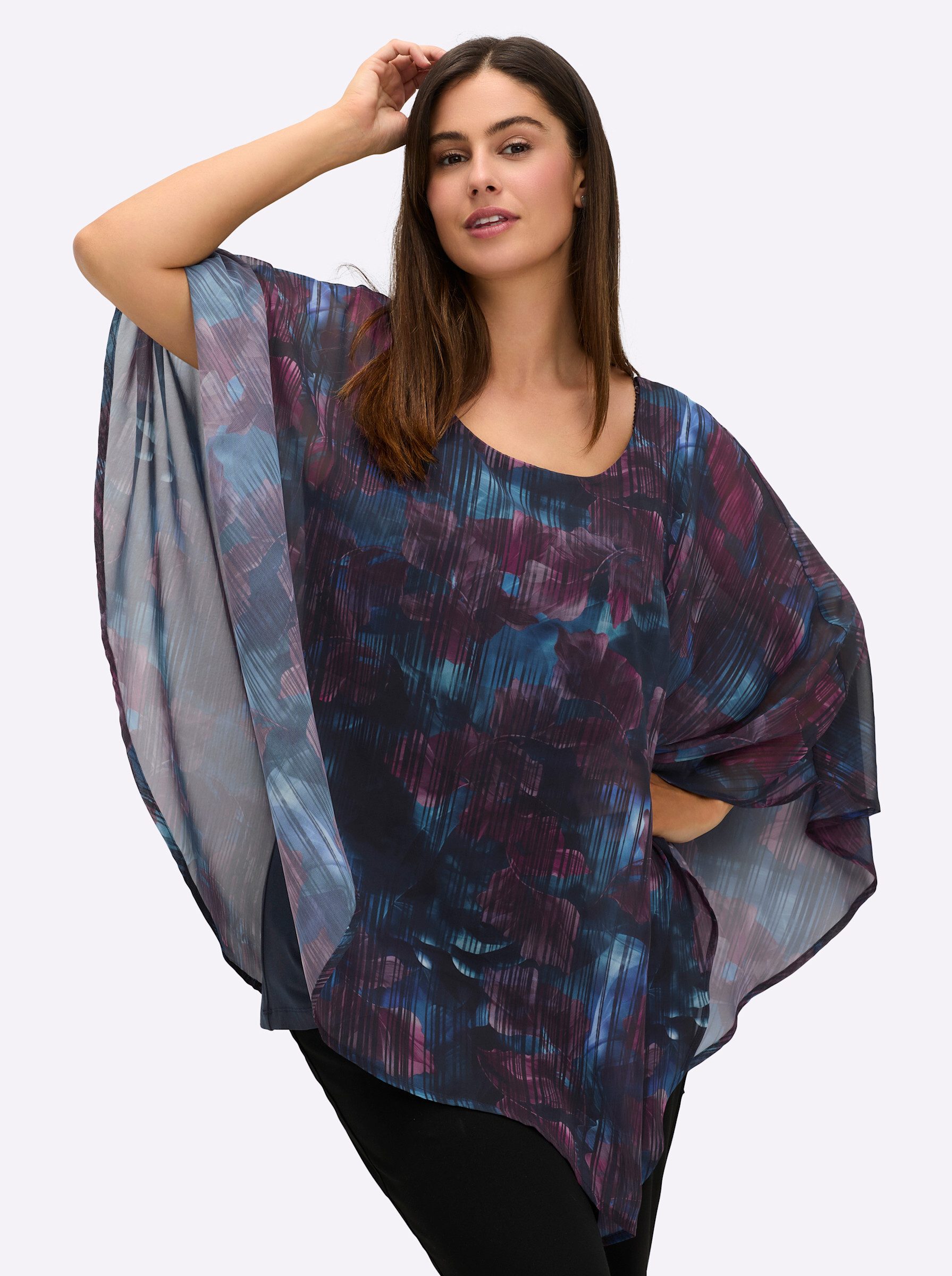 Sheego Klassische Bluse Tunika Ärmellos günstig online kaufen