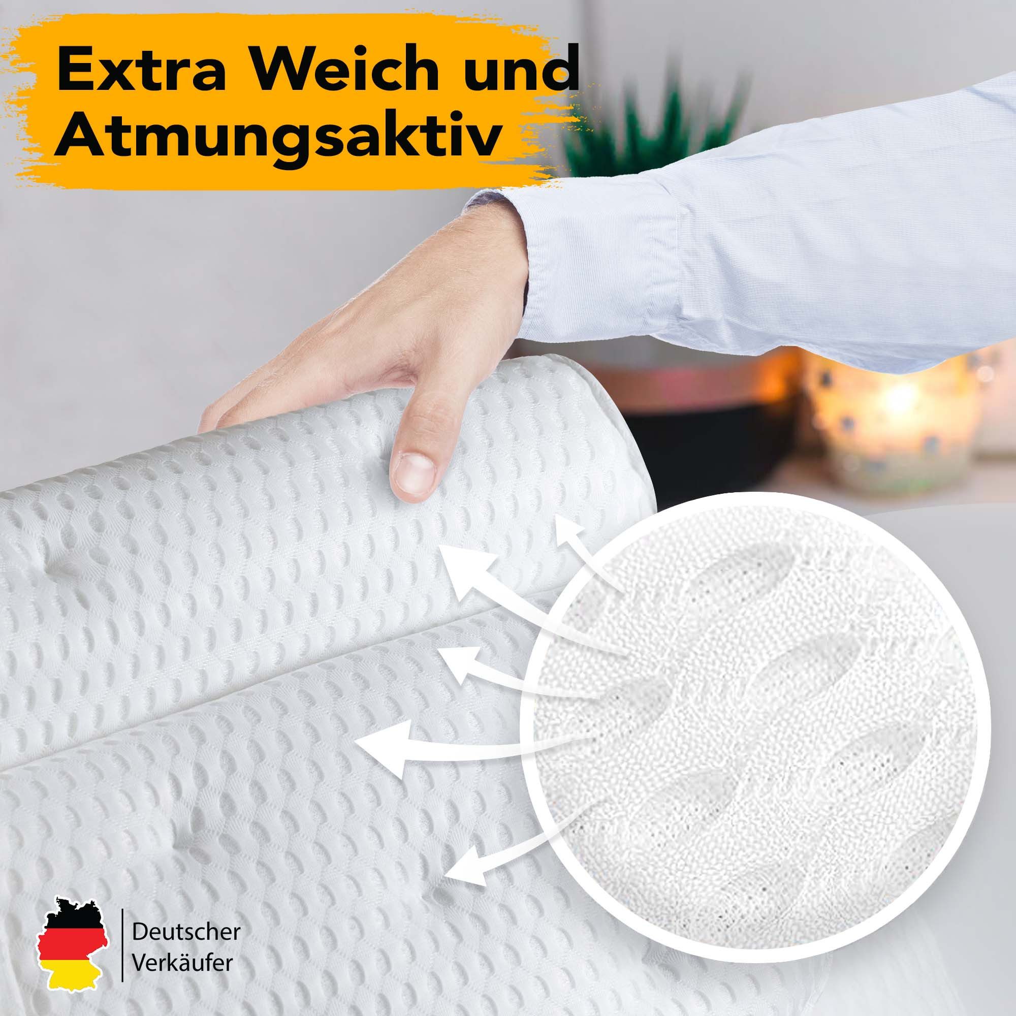 what the shop Badewannenkissen ergonomisch Rückenschonend-3D-Air-Mesh, Inkl. Badeschwamm&Wäschebeutel, 1-tlg., Qualitätsprodukt, ergonomisch geformt