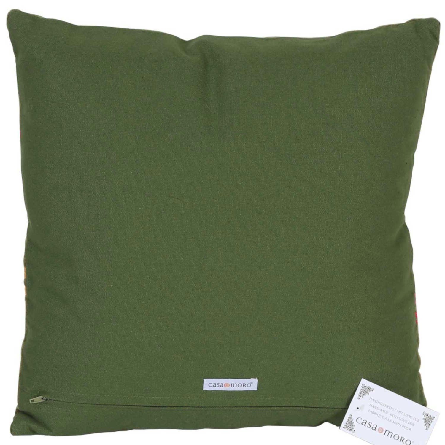 Casa Moro Dekokissen Boho Chic Kissen Livia 40x40 Blumen bestickt mit Füllung, Dekokissen mit Stickerei