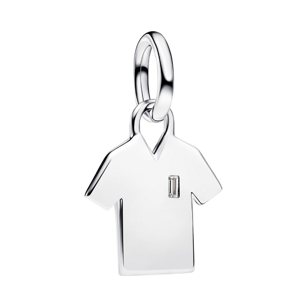 Charm-Einhänger 794708C01, Trikot, Fußball, Silber, Zirkonia
