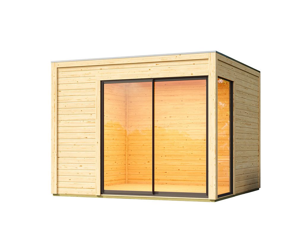 Karibu Gartenhaus KARIBU Gartenhaus 38 mm, BxT: 308x308 cm, Holz-Gartenhaus mit Fußboden, ideal als Gerätehaus & Schuppen