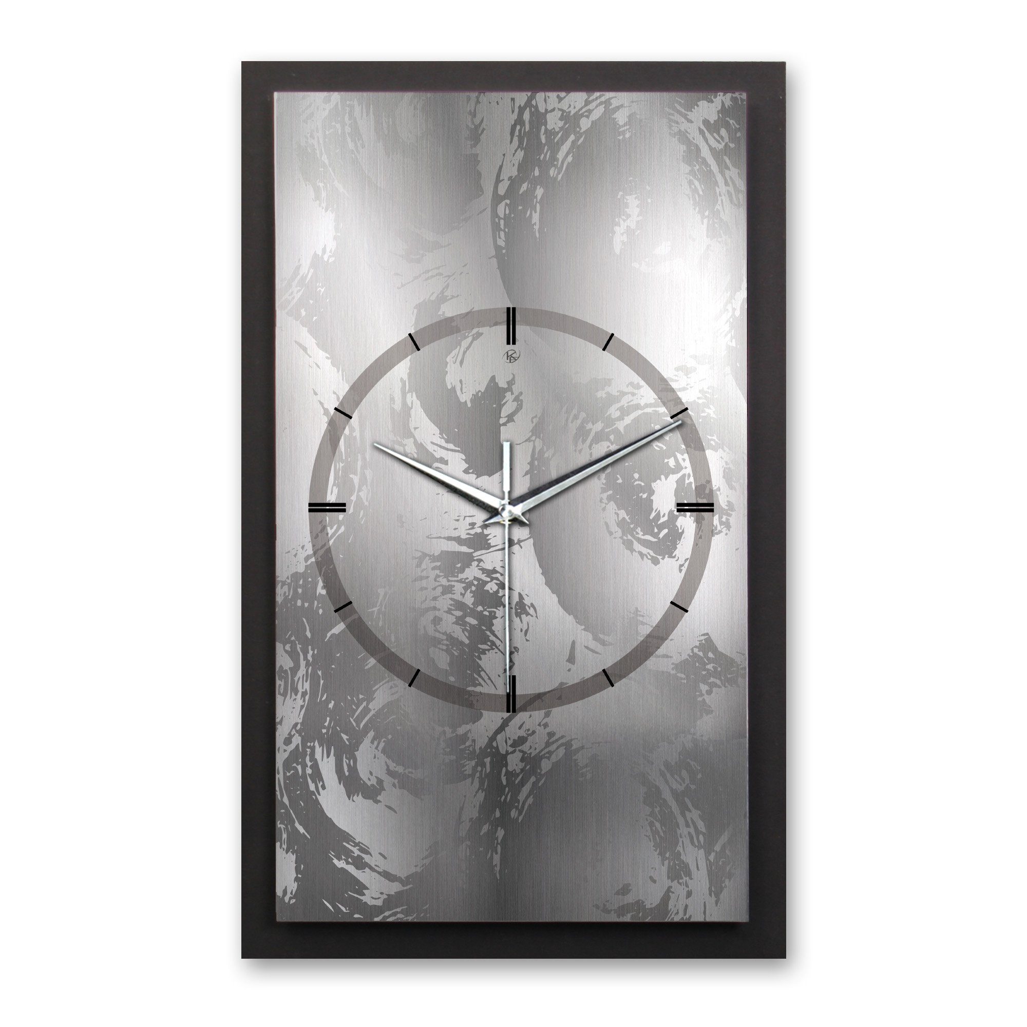 Wanduhr 3D Designer-Wanduhr Silver Swirl