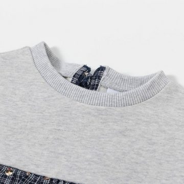 suebidou Sweatshirt Pullover Mädchensweatshirt mit Rüschen grau