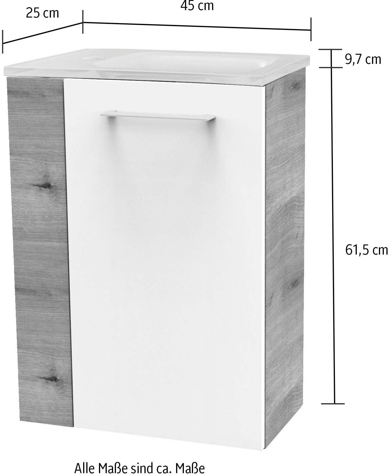 FACKELMANN Waschtisch SBC (Set), bestehend aus Becken und Unterbau, Breite ca. 45 cm