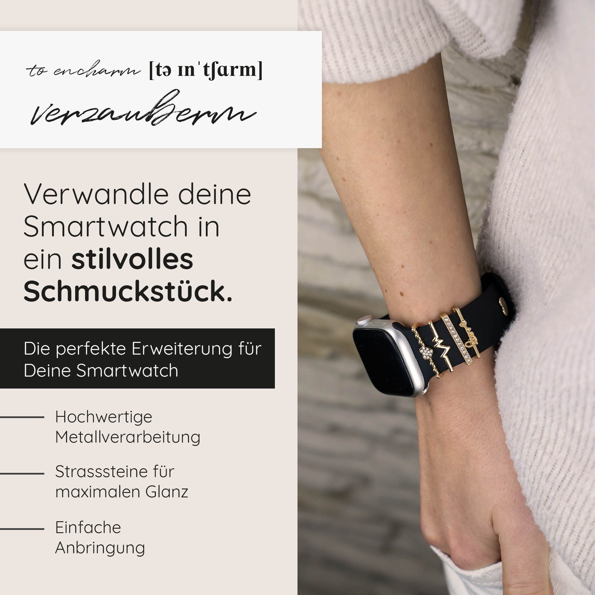 ARTVALL Smartwatch-Armband Apple Watch Charms Set 38/40/41mm & 42/44/45/49m günstig online kaufen