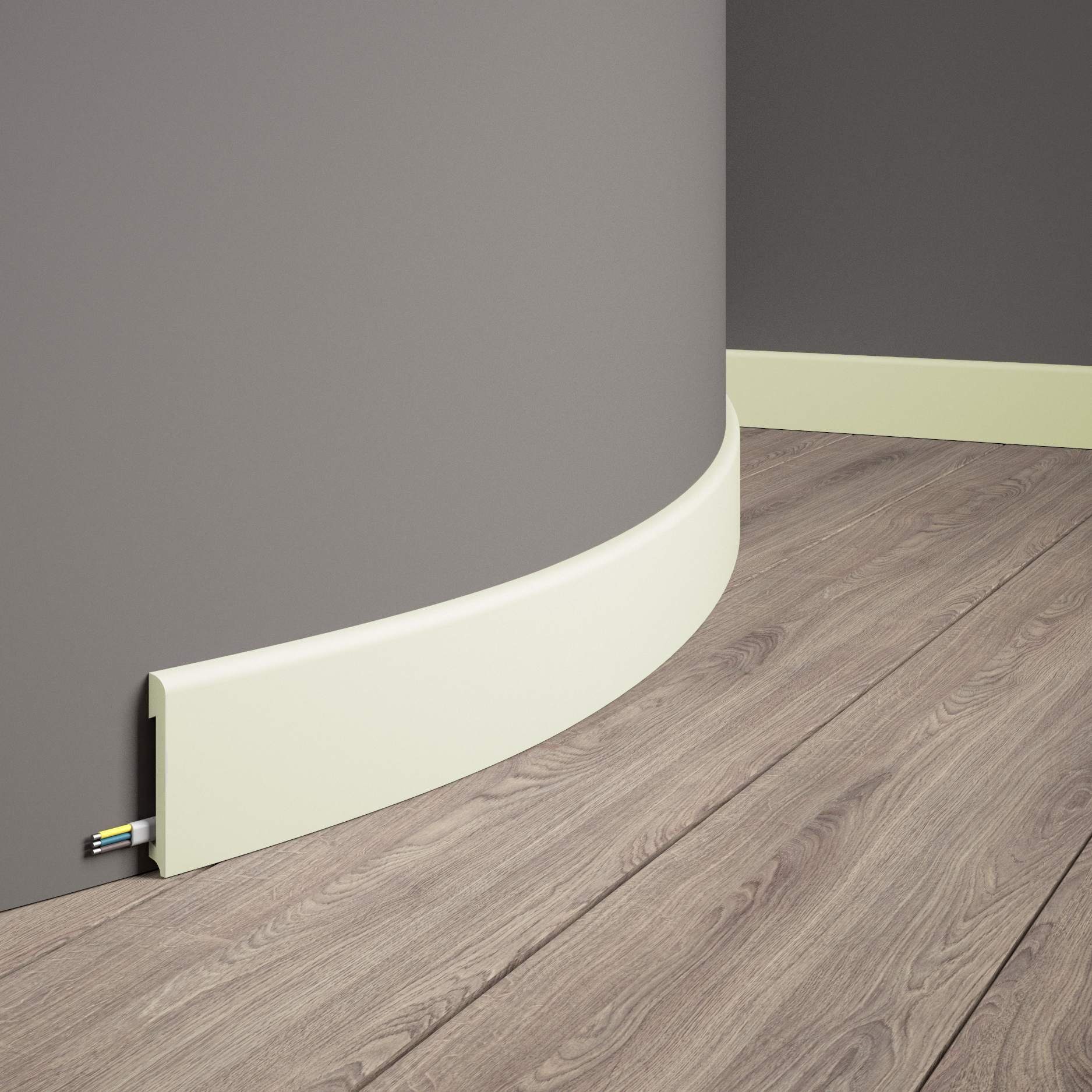 Mardom Sockelleiste flexible MD234F Profoam 14 x 78 x 2000 mm Weiß Fußleiste biegsam