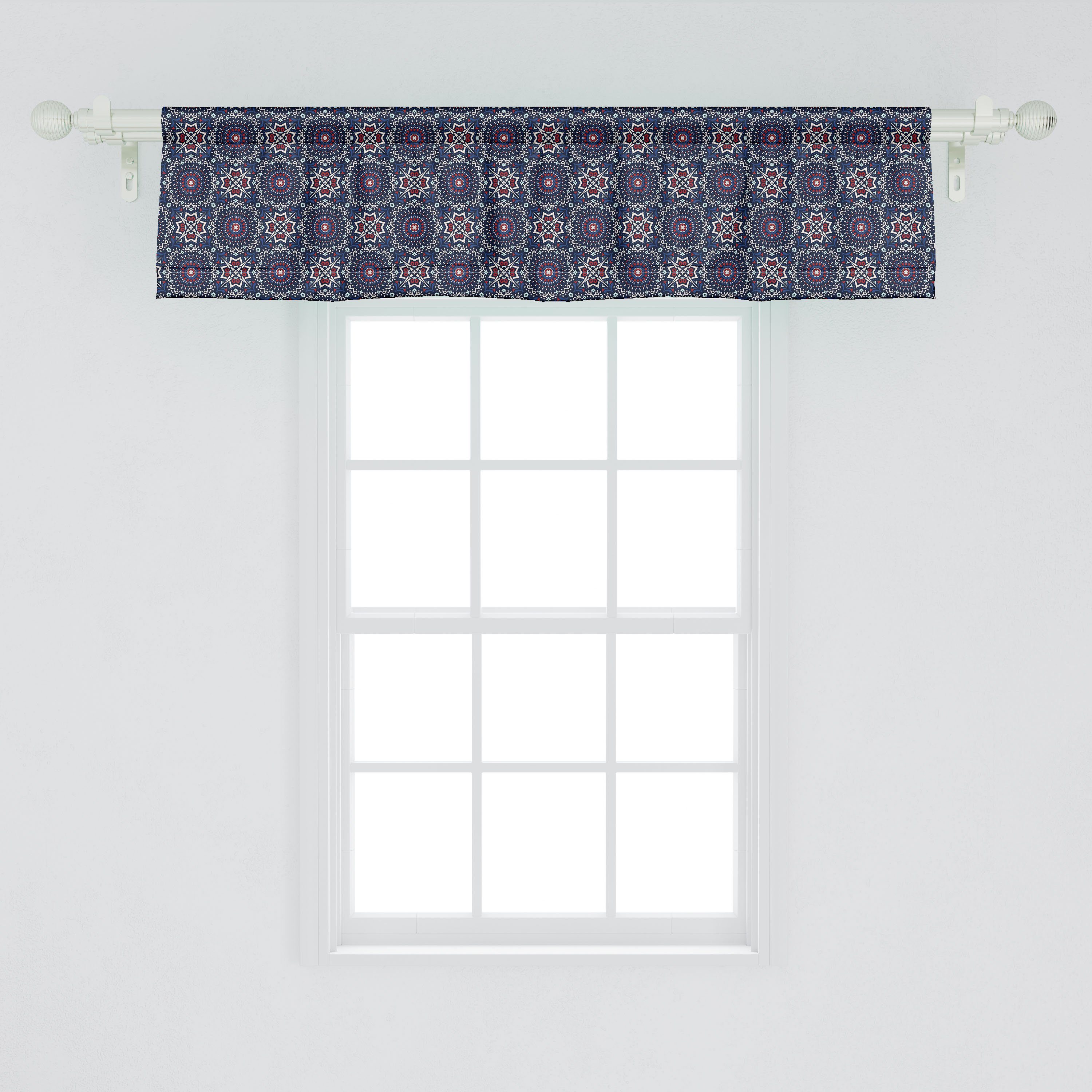 Scheibengardine Vorhang Volant Abakuhaus, Küche Boho Microfaser, Dekor Schlafzimmer Stangentasche, für Mittelmeer-Motive mit