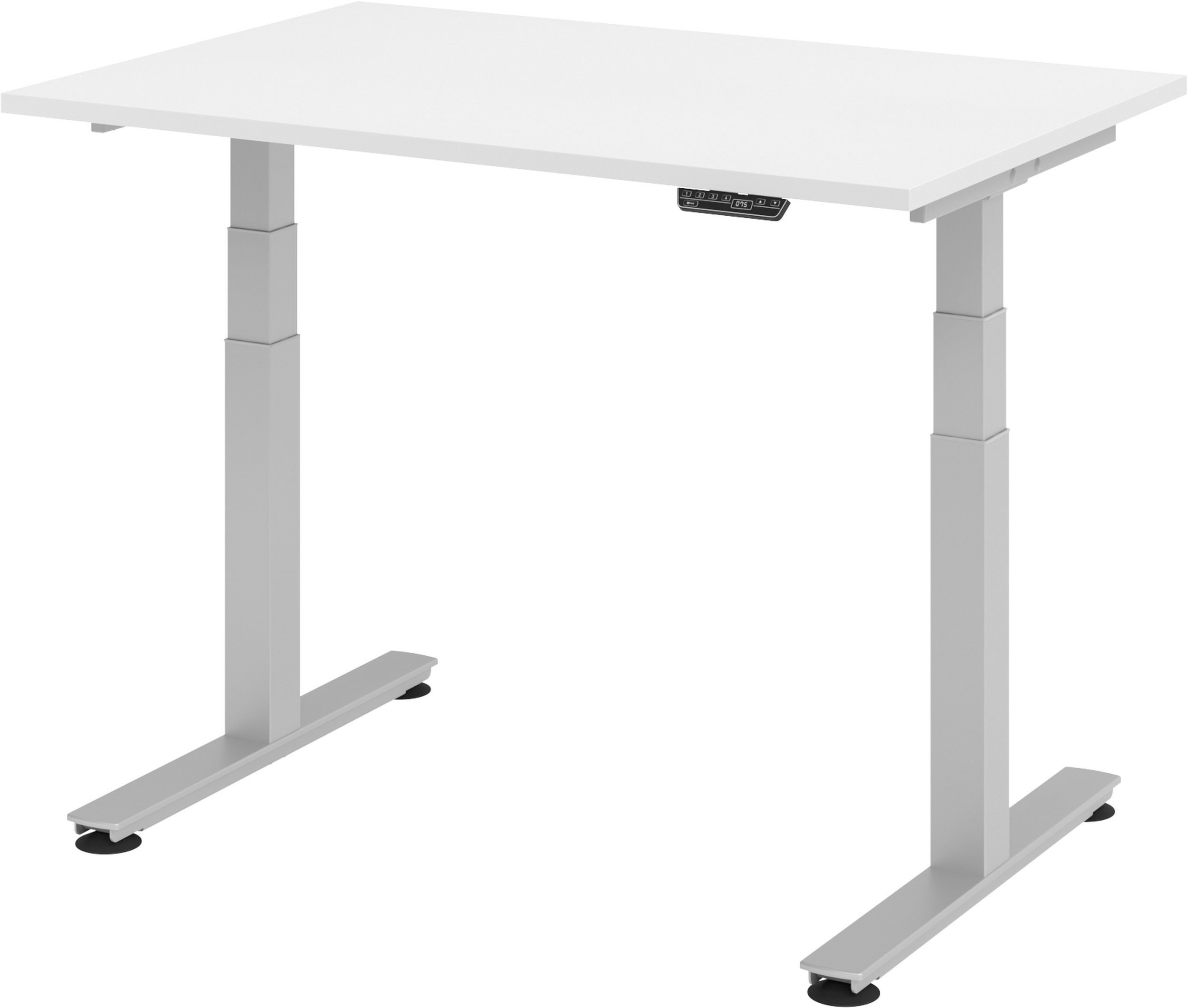 bümö Schreibtisch Schreibtisch elektrisch XDSM, Rechteck: 120 x 80 cm - Dekor: Weiß