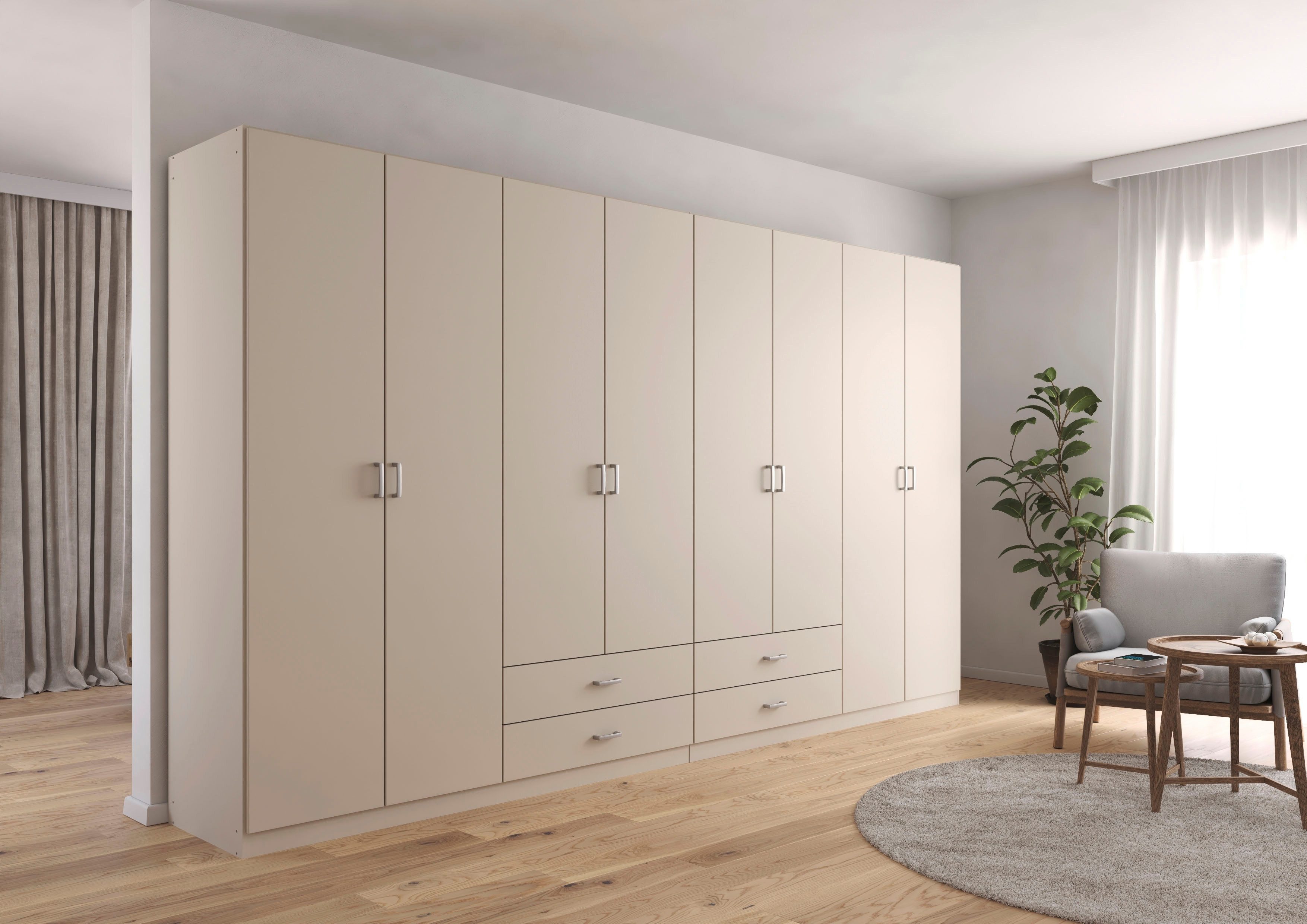 rauch Drehtürenschrank Kleiderschrank Garderobe GAMMA Breiten 360 cm (in 3 Ausstattungen BASIC/CLASSIC/PREMIUM (inkl. SOFT-CLOSE-Funktion) mit Schubladen, verschiedene Griff-Varianten TOPSELLER MADE IN GERMANY