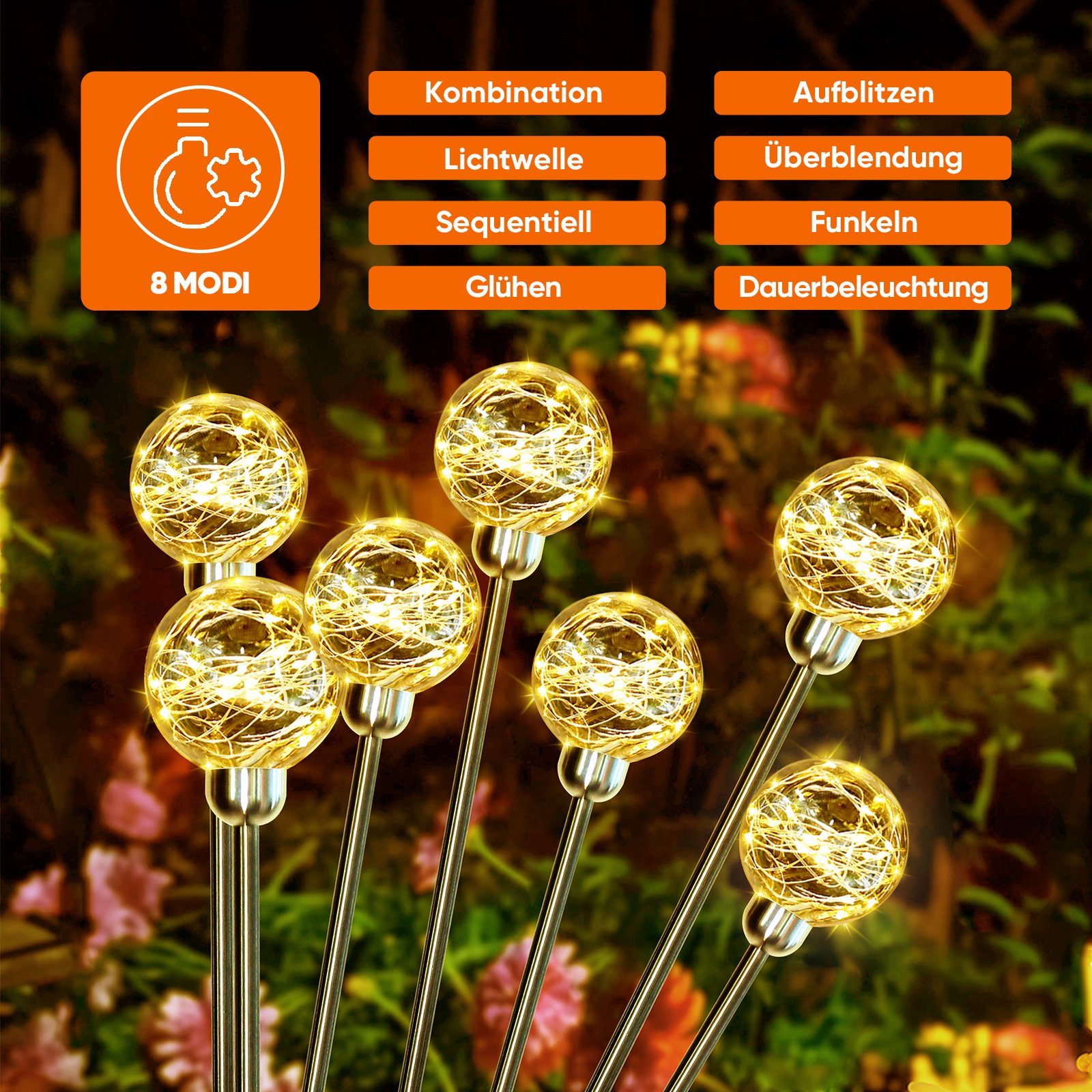 Salcar LED Solarleuchte 2er/4er Set LED Solarleuchte Kugelerdspiess LED Kug günstig online kaufen