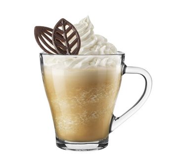 Sendez Latte-Macchiato-Glas 6 Cappuccino Kaffeegläser Teegläser 400 ml und 6 Edelstahl-Löffel, Glas