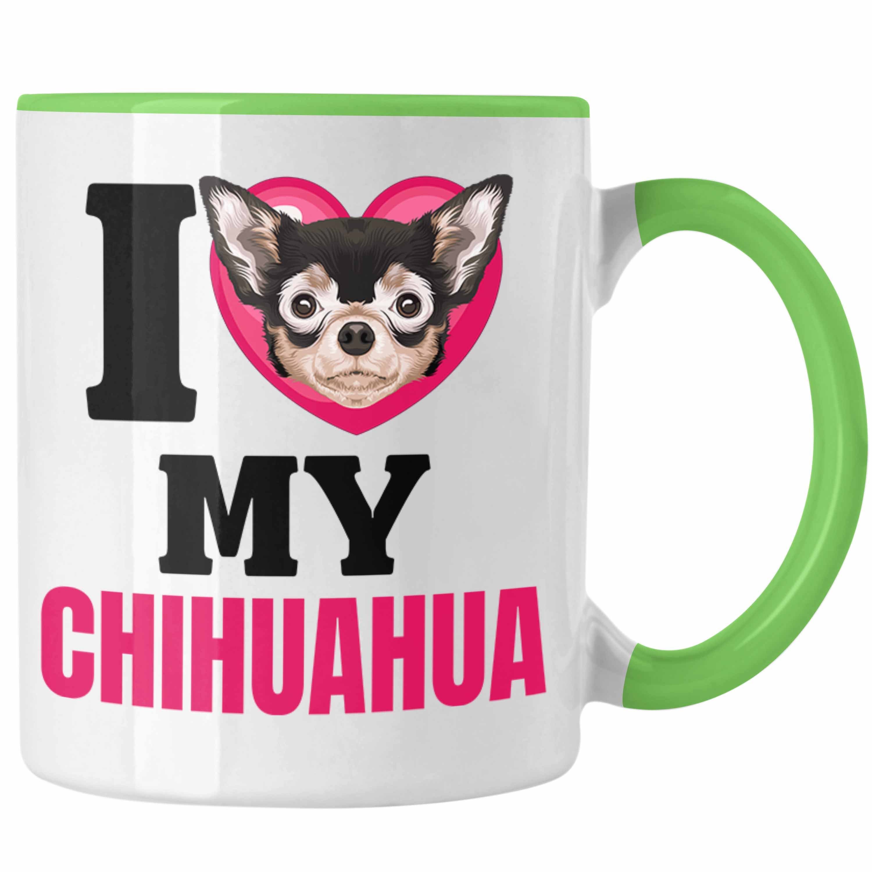 Trendation Tasse Tasse Spruch Grün Chihuahua I Lustiger Geschenk Geschenkidee Besitzerin Lov