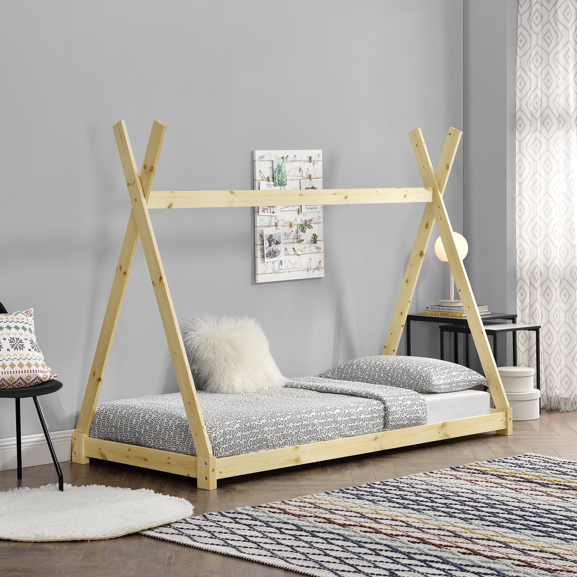 en.casa Kinderbett, »Onejda« Kinderbett Tipi Bett günstig online kaufen