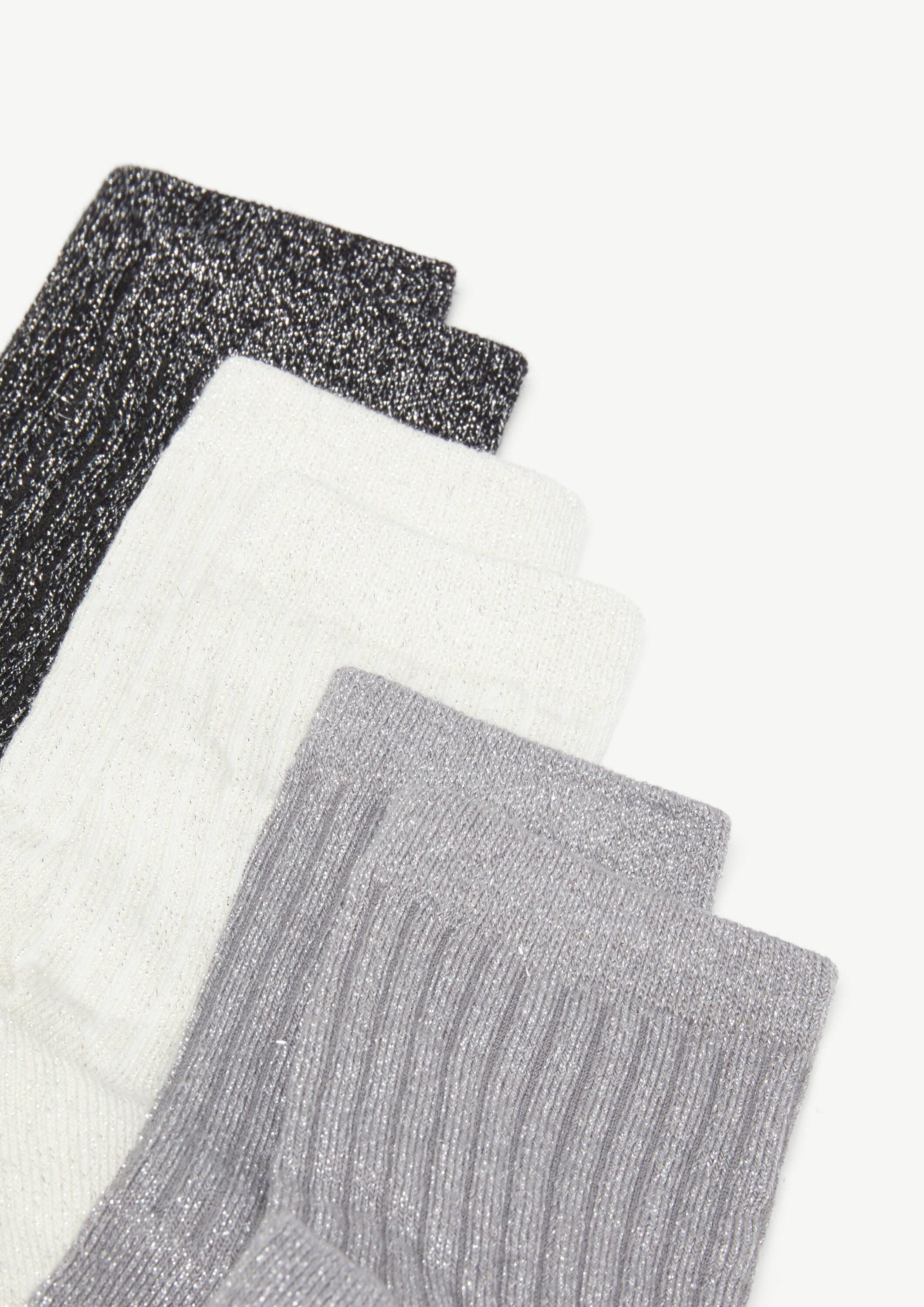 comma Socken Socken Socken im 3er-Pack aus Baumwollmix mit Glitzergarn