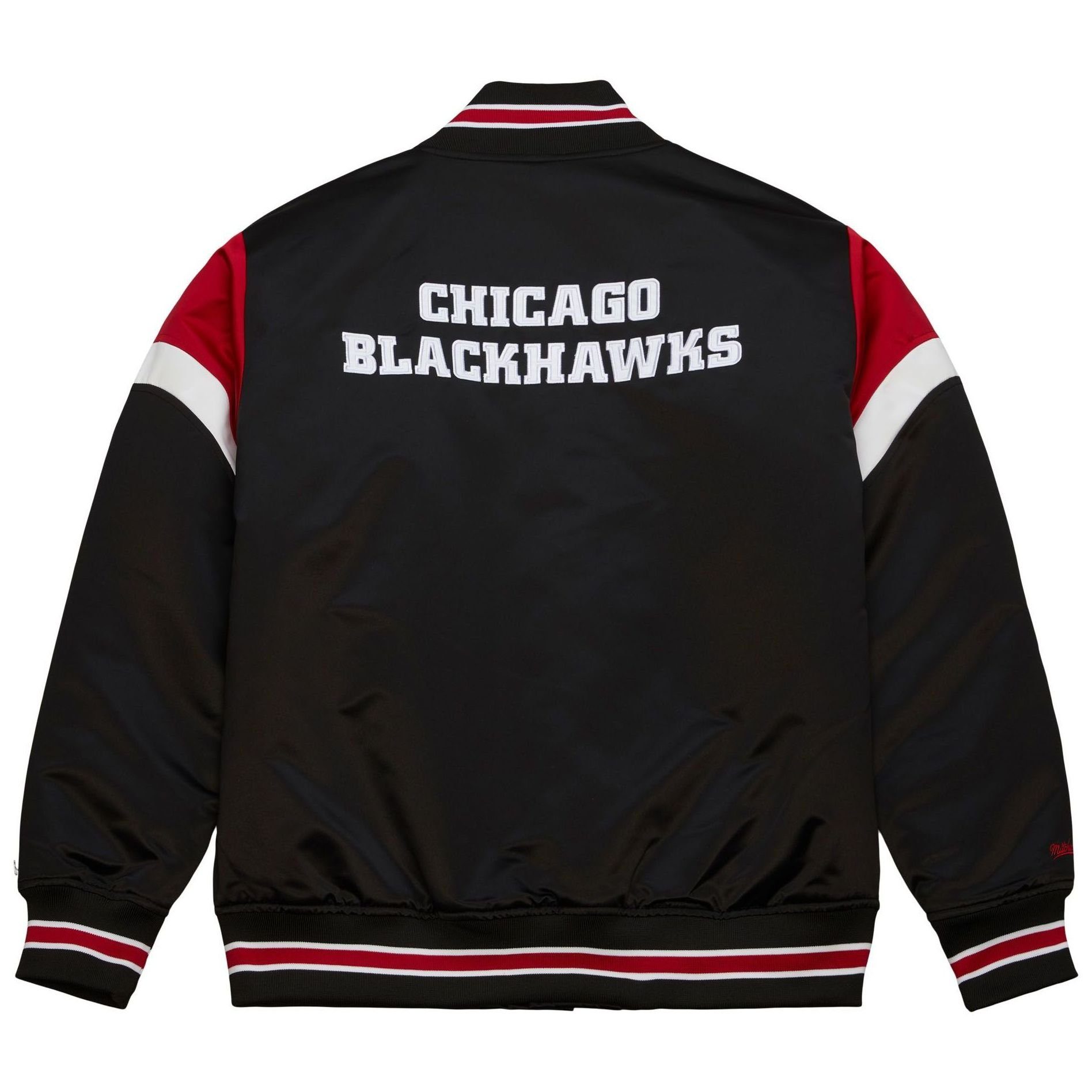 Satin NHL Ness Chicago Mitchell Heavyweight Collegejacke & Blackhawks